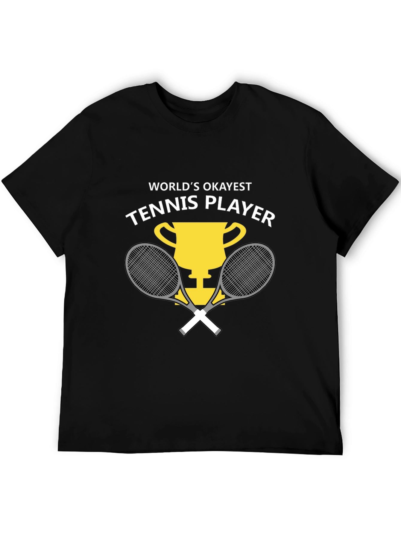 Black World's Okayest Tennis Player Graphic Tee view 5