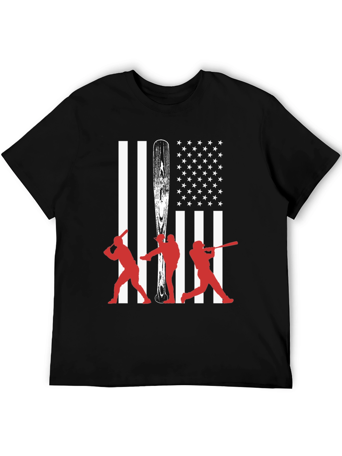 Black American Baseball T-Shirt view 5