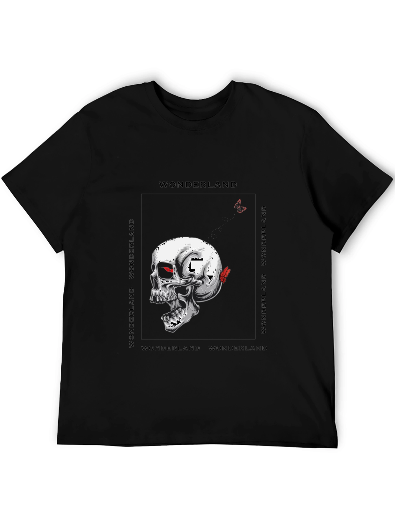 Black Skull Wonderland Graphic Tee - Black T-Shirt view 5