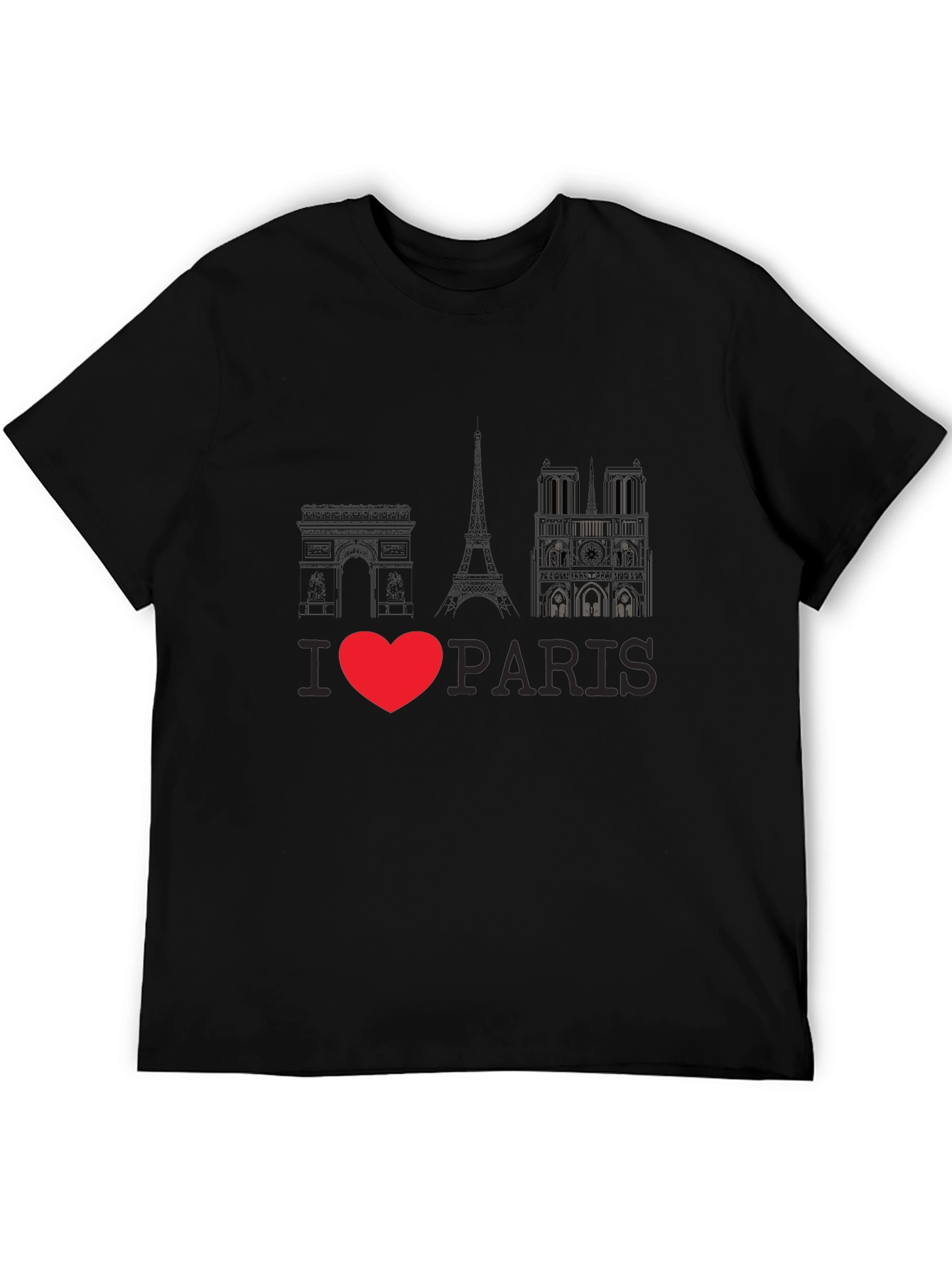 I Love Paris Black Graphic Tee - 5