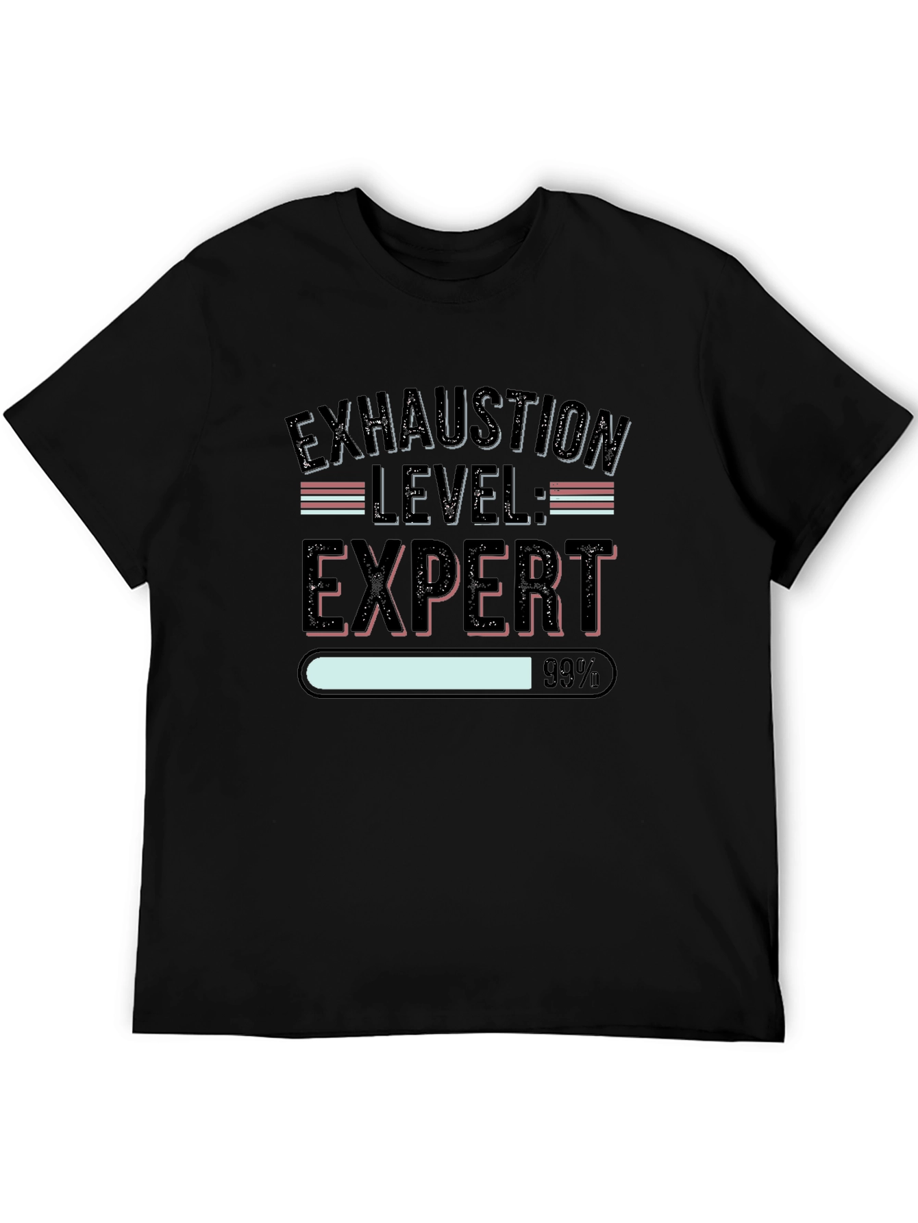 Black Exhaustion Level: Expert Black Graphic Tee view 5