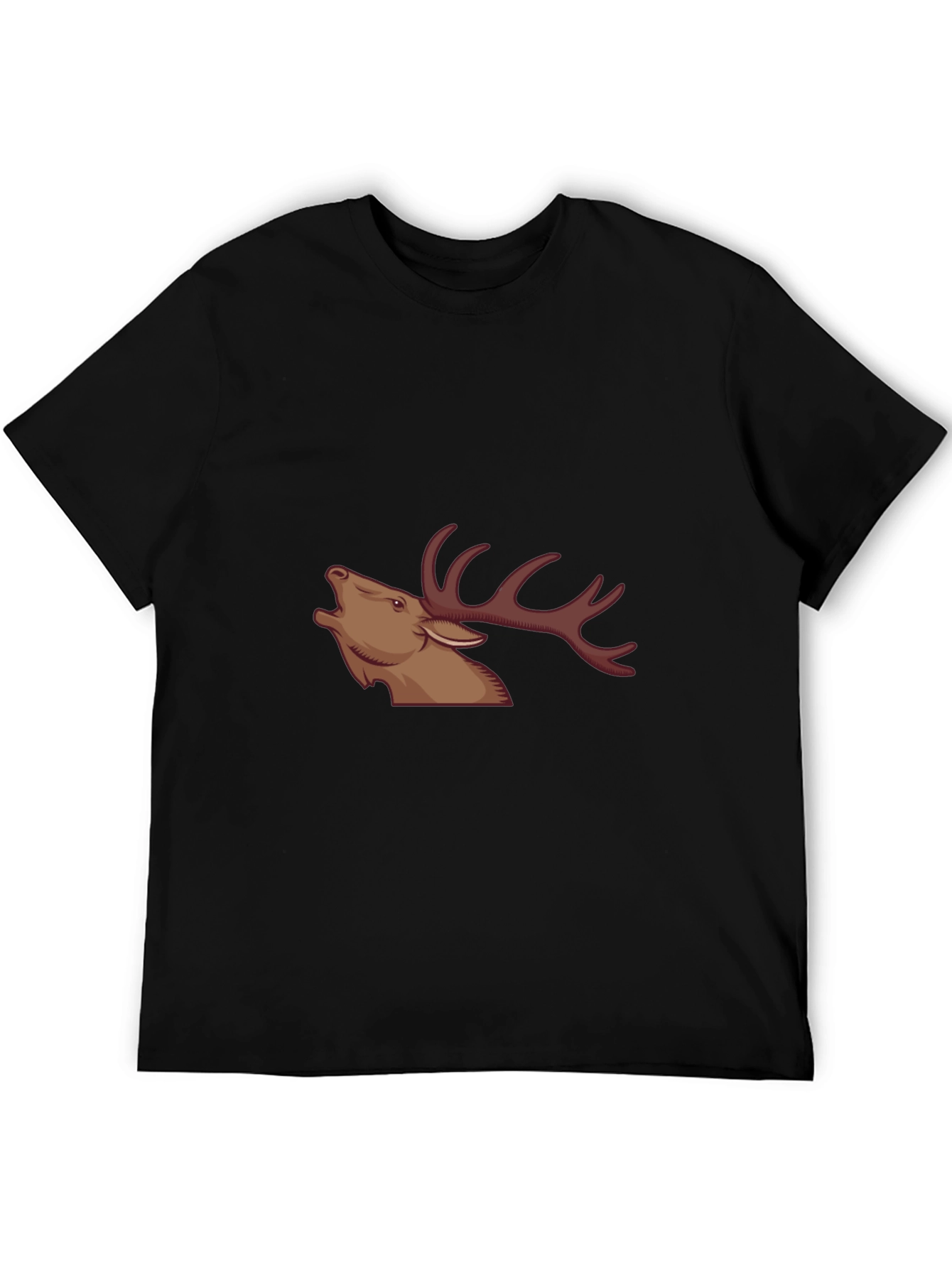 Black Black T-Shirt with Stag Graphic view 5