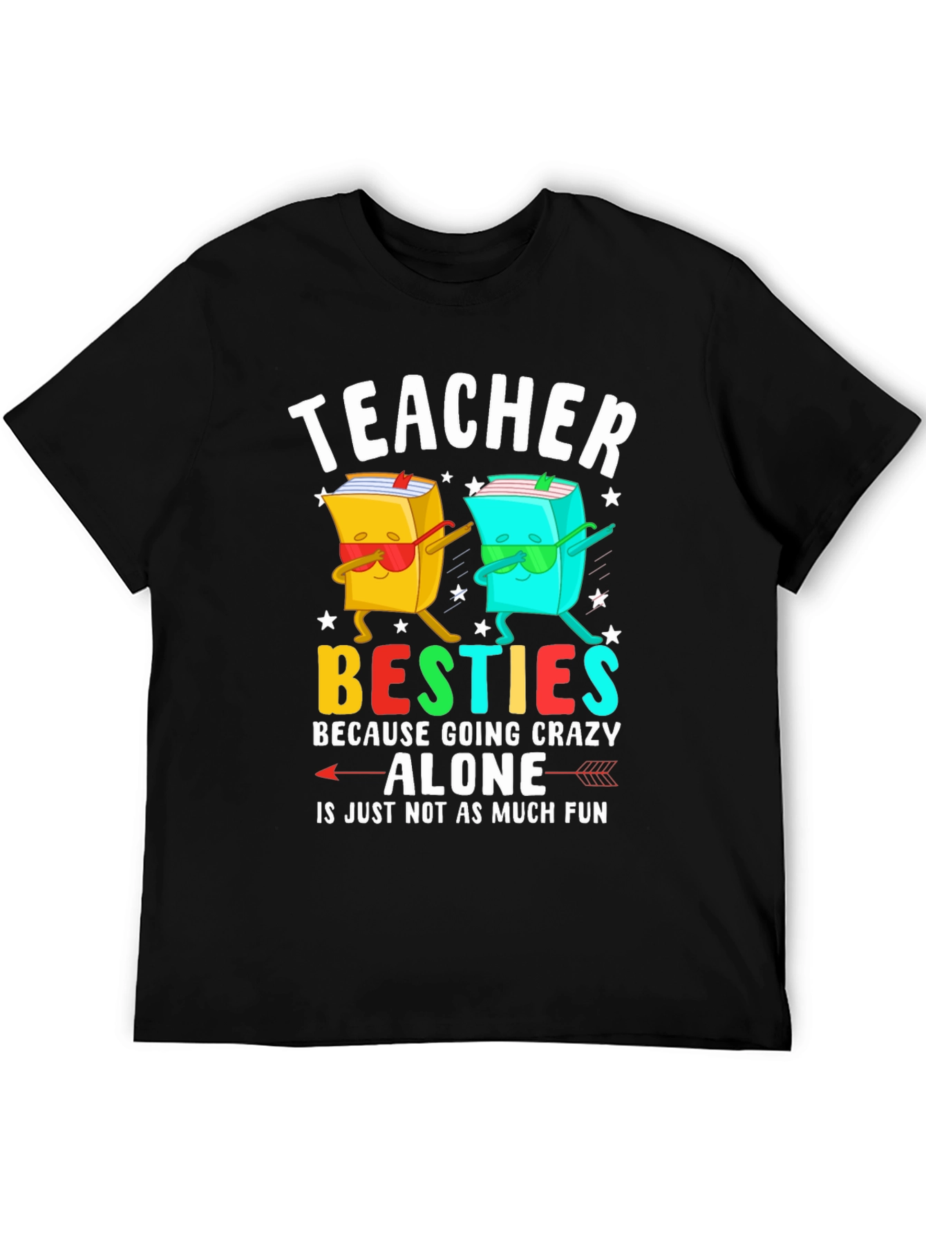 Black Teacher Besties T-Shirt Funny Teacher Gift view 5