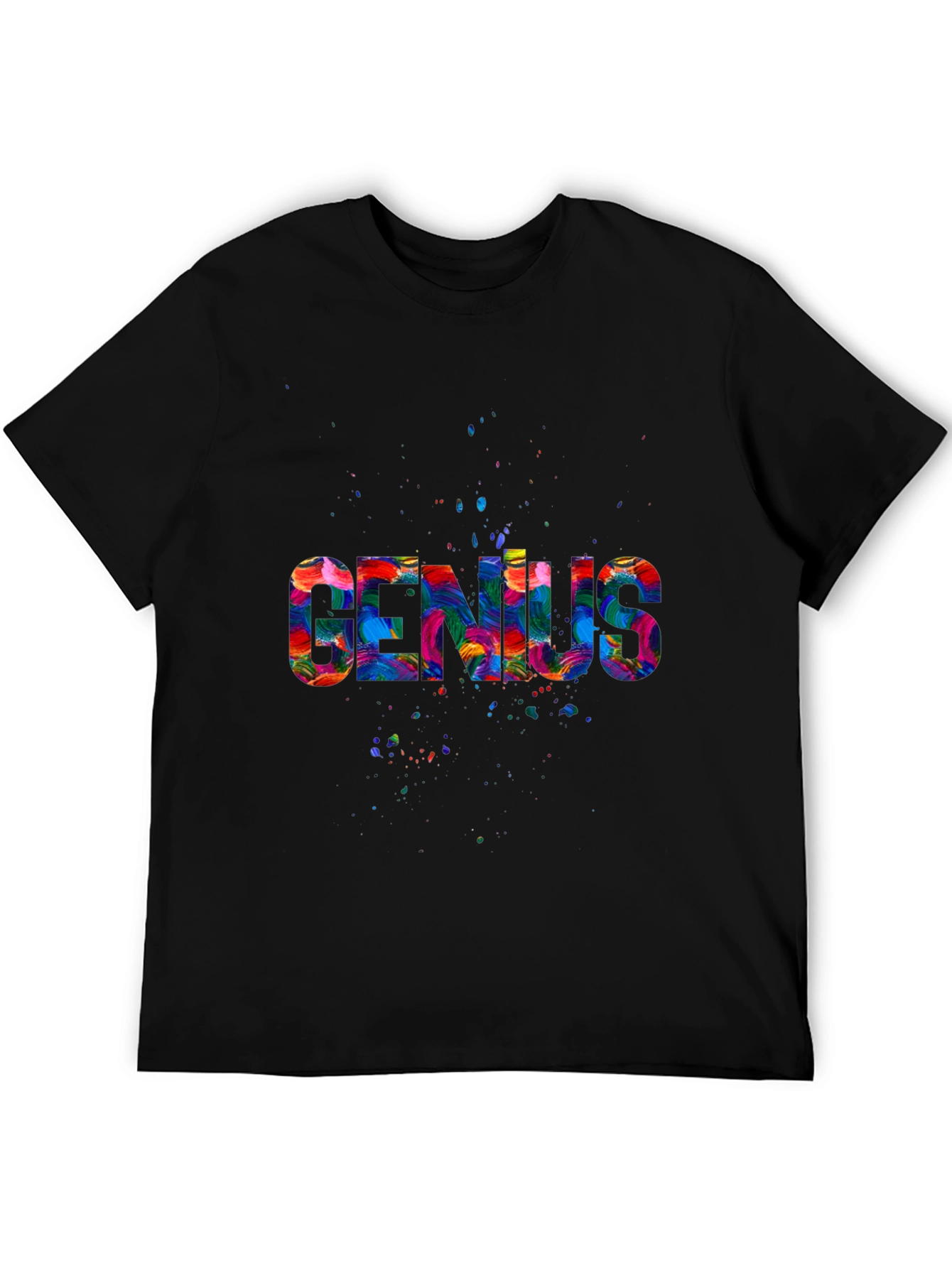 Black Colorful Genius Graphic Black Tee view 5