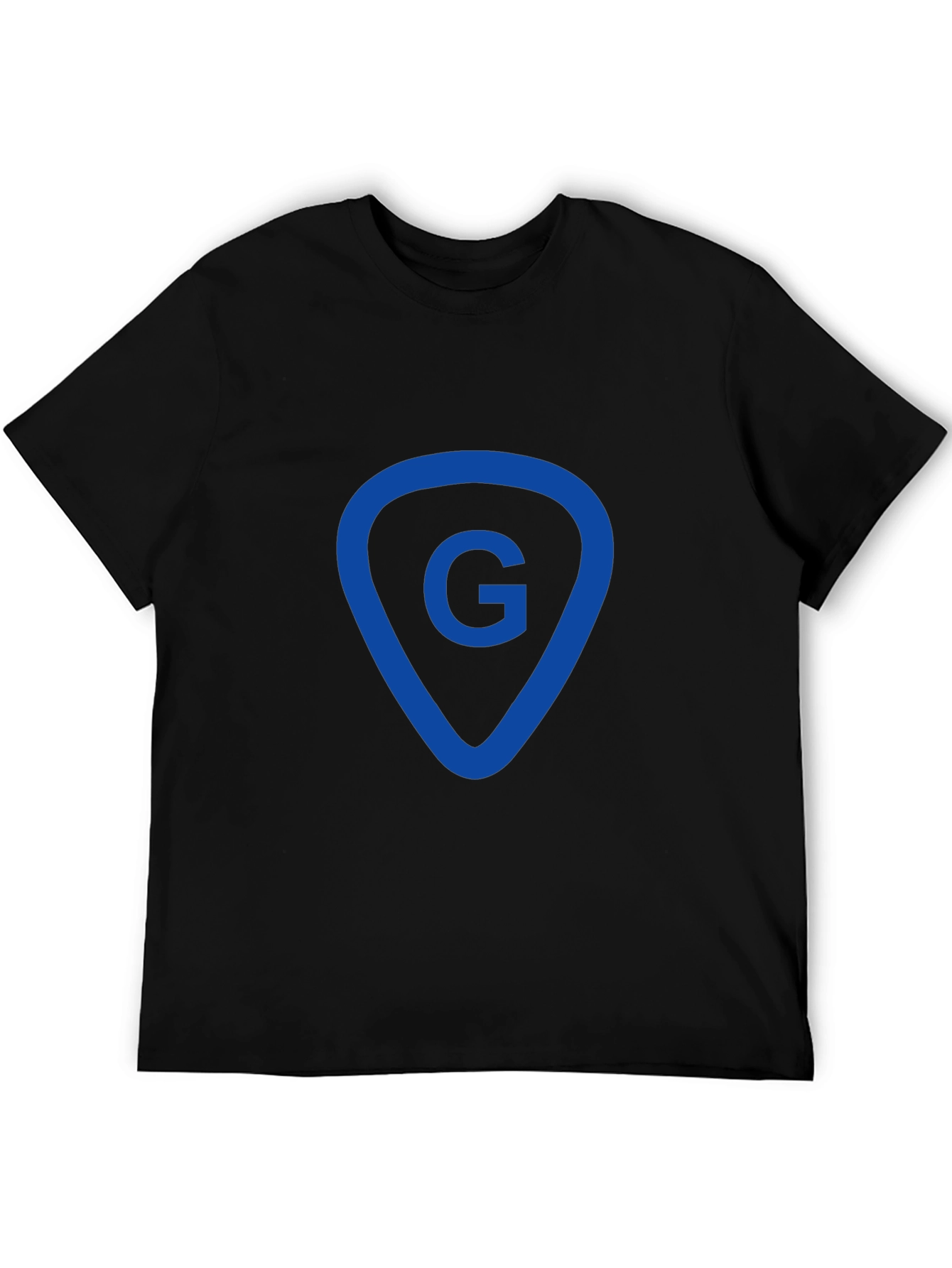 Black Guitarist 'G' Pick T-Shirt - Cool Music Tee view 5