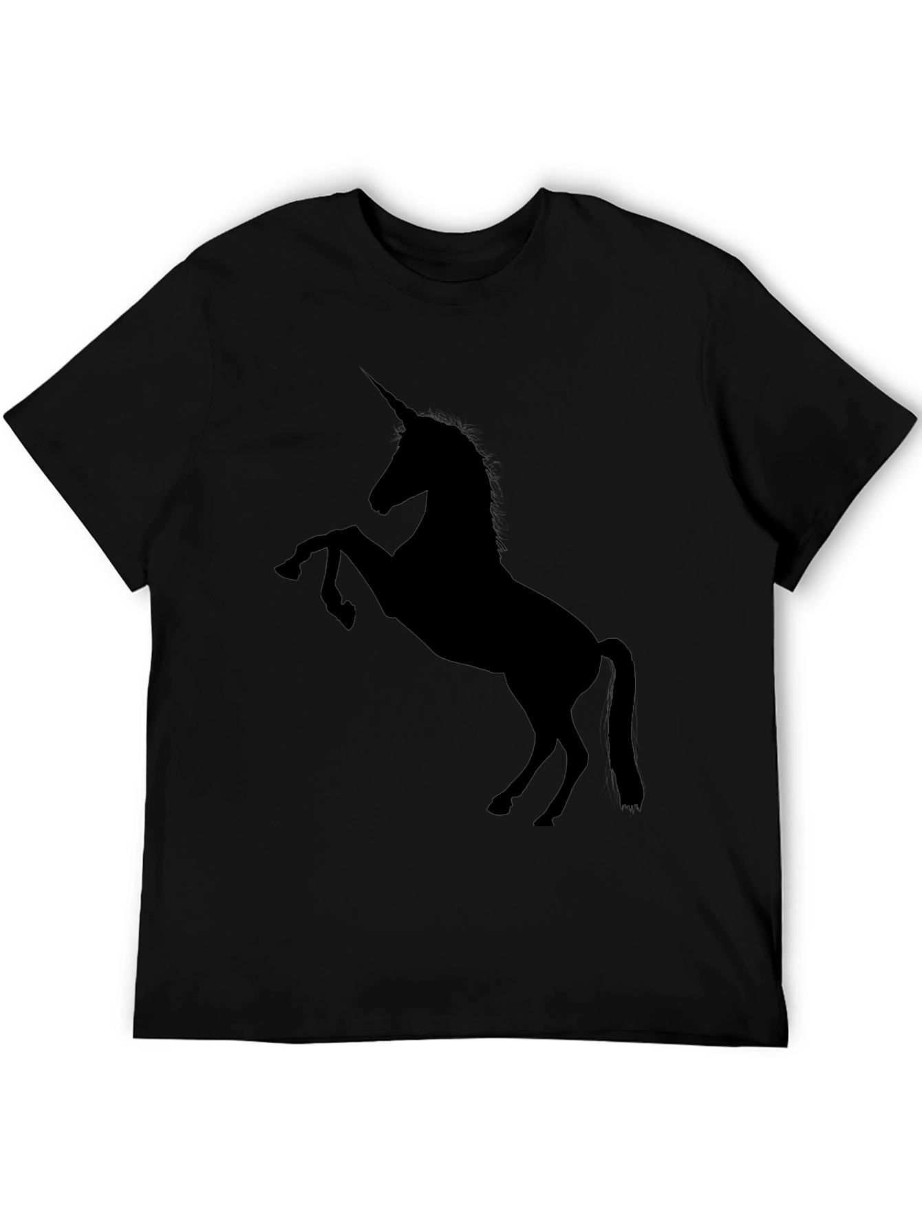 Black Unicorn Silhouette Tee - Black Graphic T-Shirt view 5