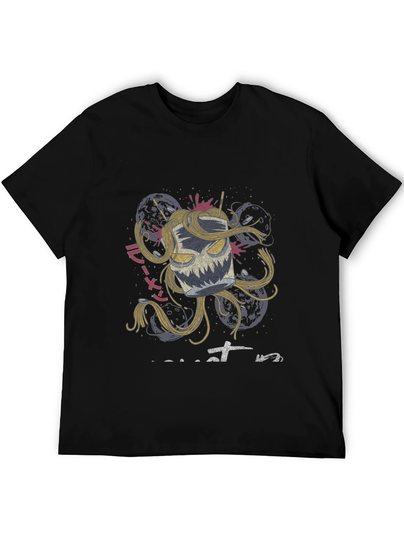 Black Ramen Monster Graphic Tee - Unique Anime Style Shirt view 5