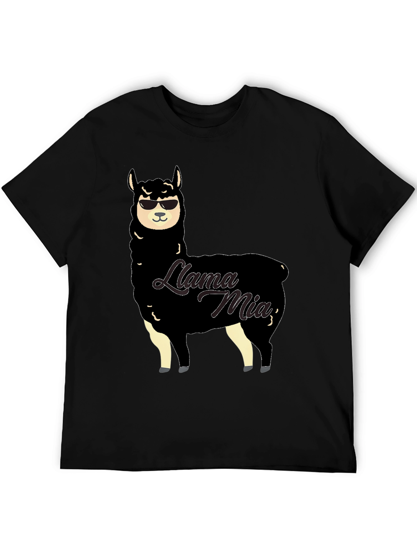 Black Cool Llama Mia T-Shirt view 5