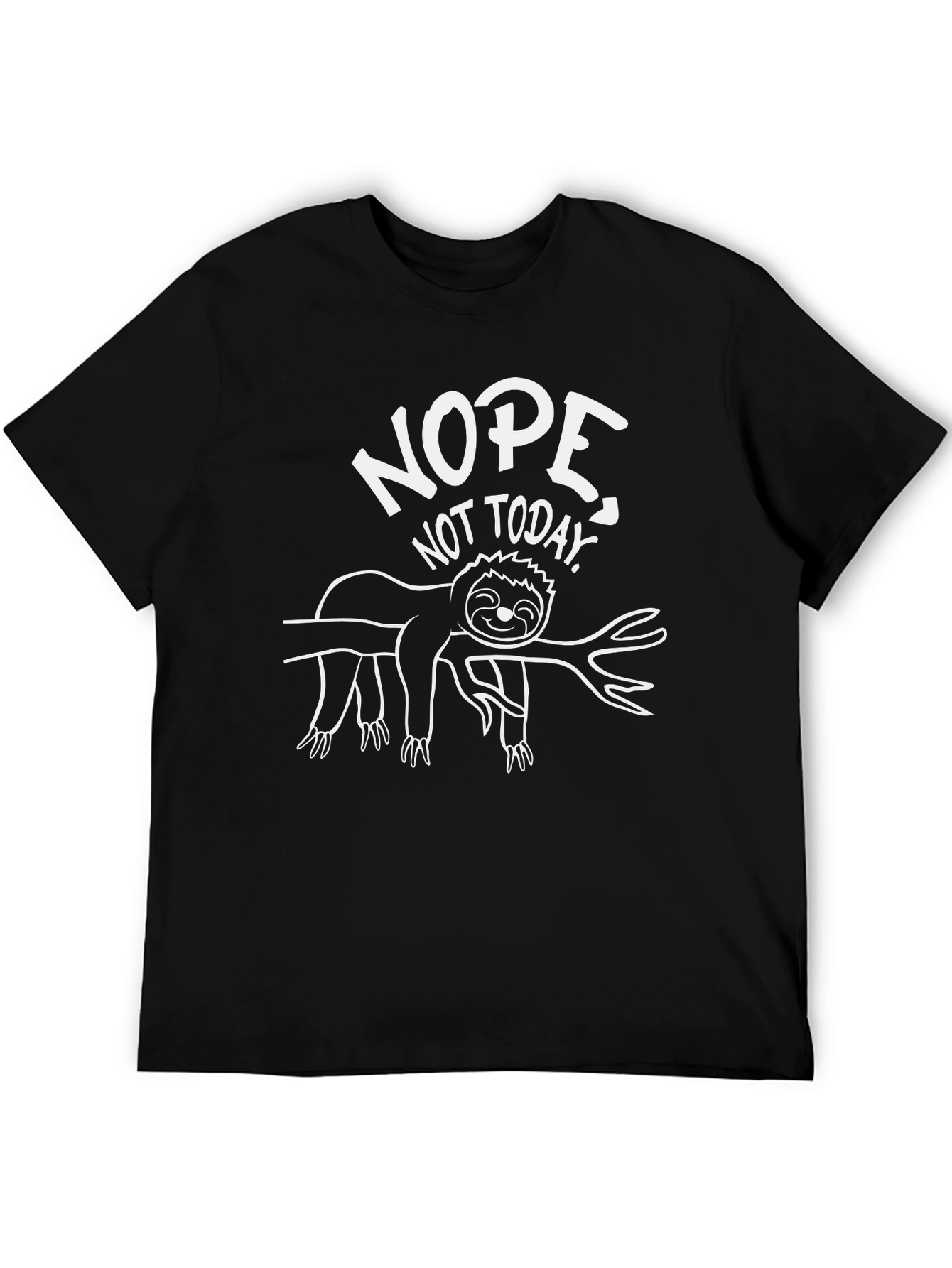 Black Nope Not Today Sloth Graphic Tee view 5