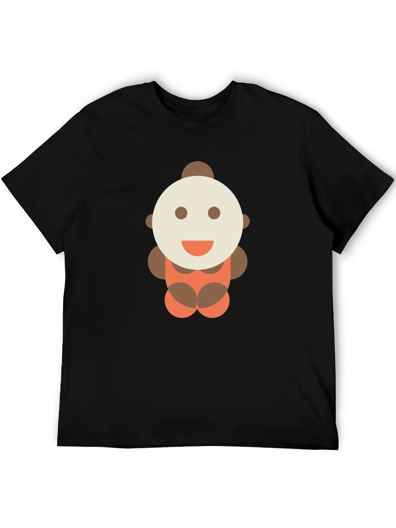 Black Cute Cartoon Character Black T-Shirt view 5