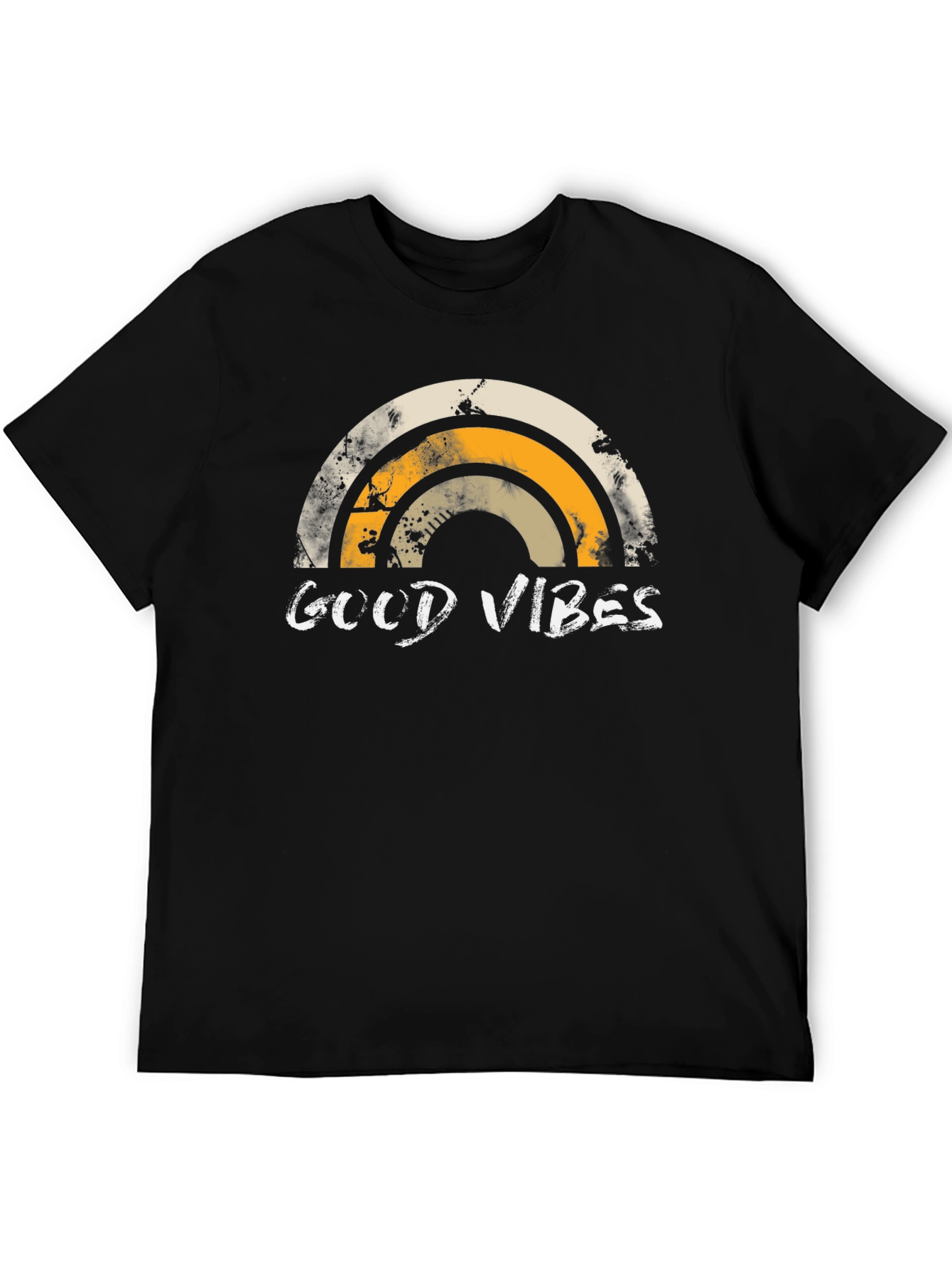 Black Good Vibes Rainbow Graphic Tee view 5