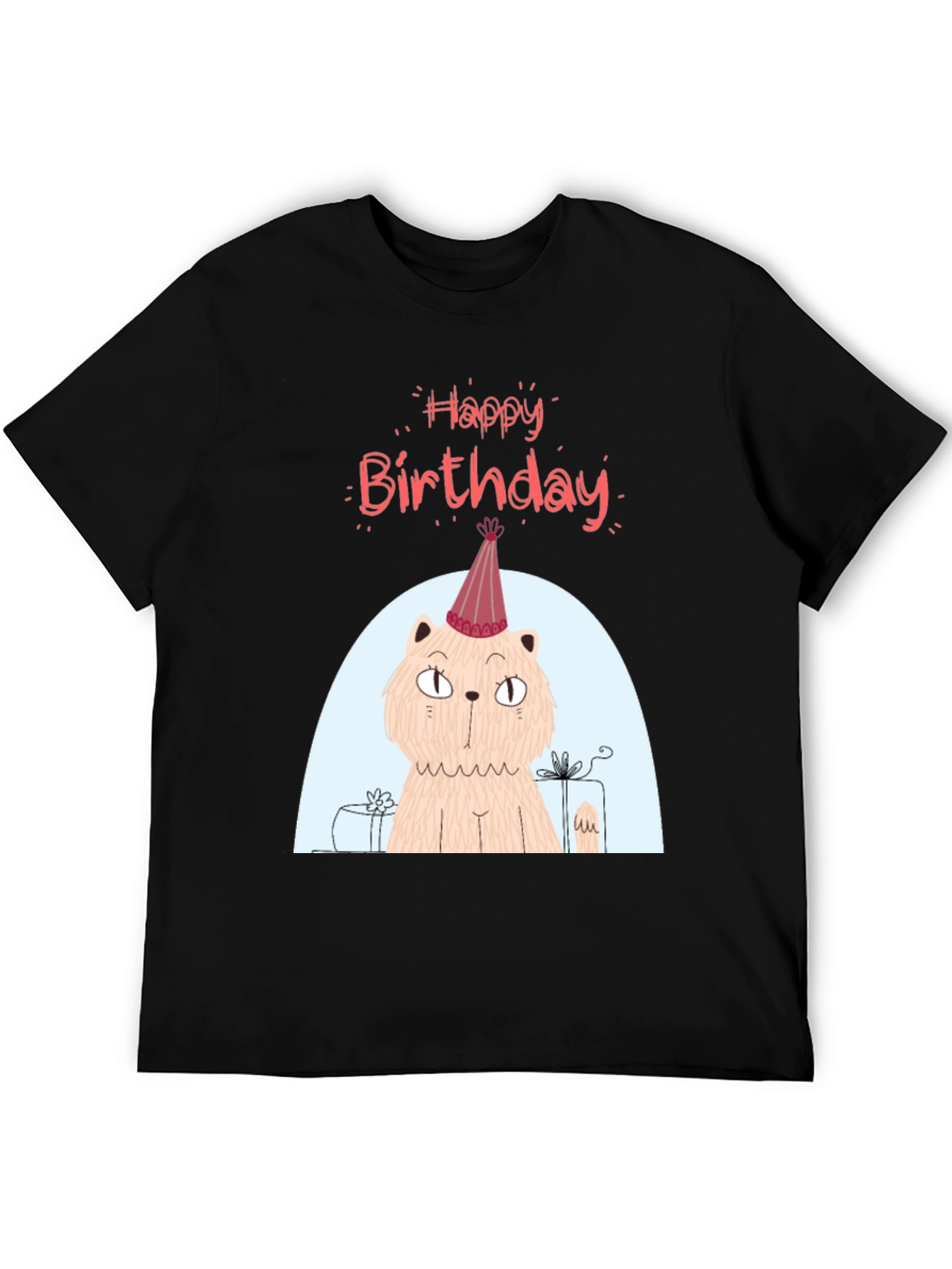 Black Birthday Cat T-Shirt - Fun Party Tee view 5