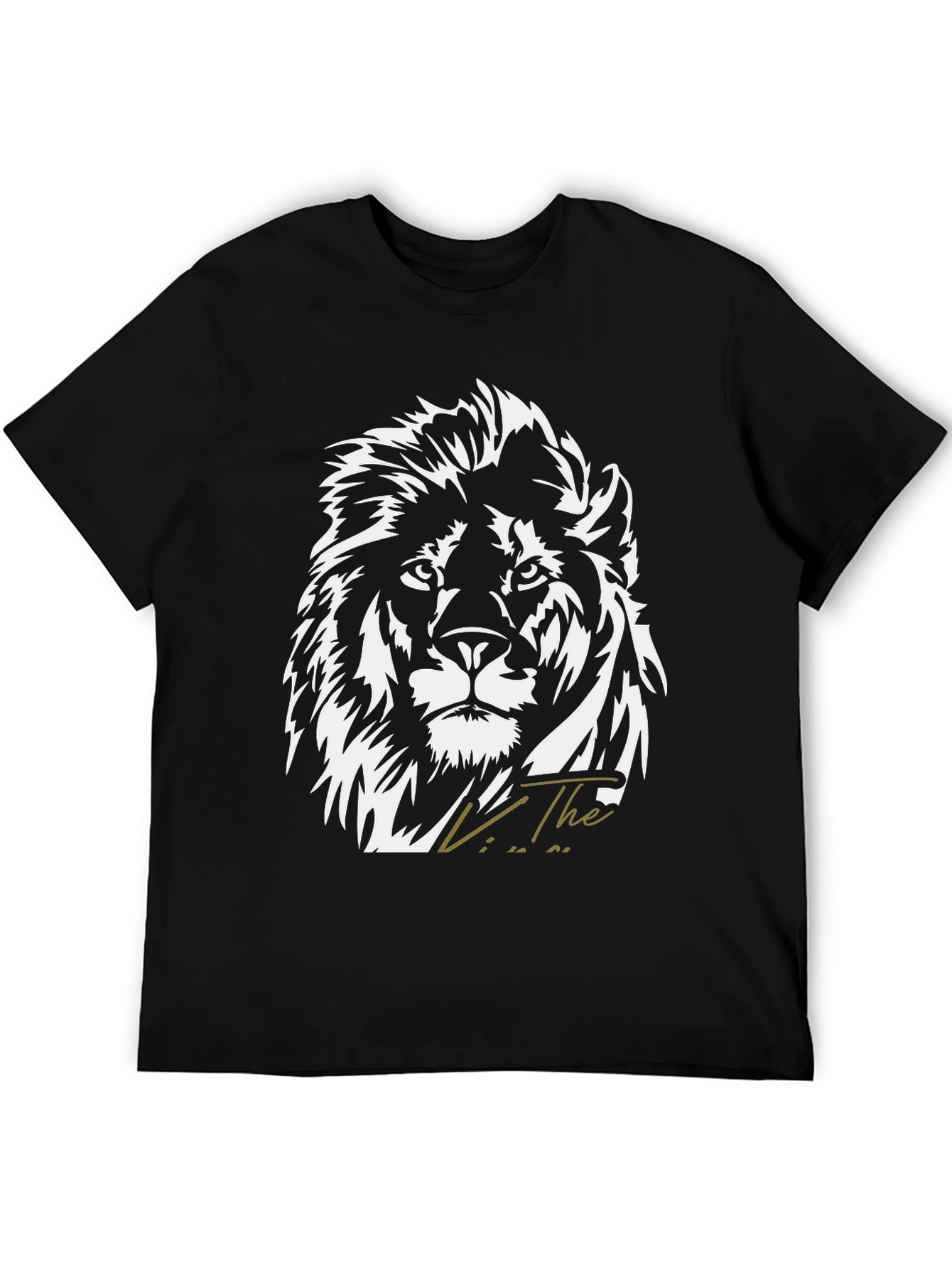 Black Lion Graphic Black T-Shirt for Men view 5
