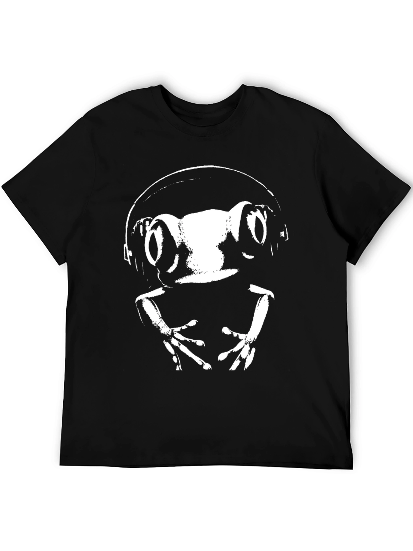 Black DJ Frog T-Shirt - Cool Graphic Tee view 5