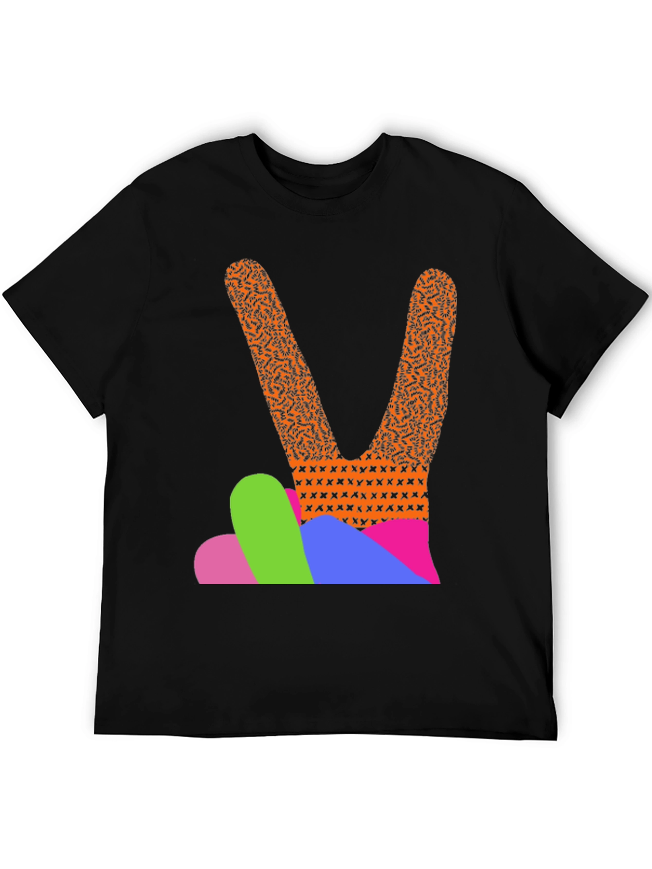 Black Peace Hand Graphic Tee - Retro Style view 5