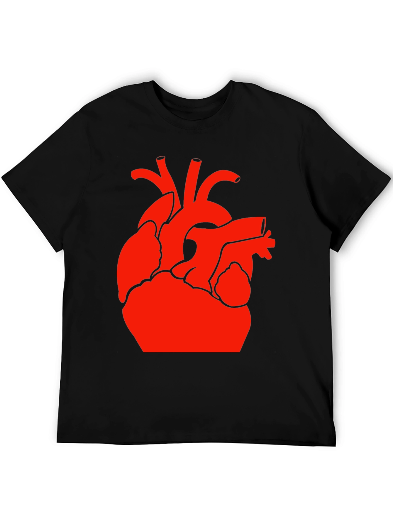 Black Red Heart Graphic Black T-Shirt view 5