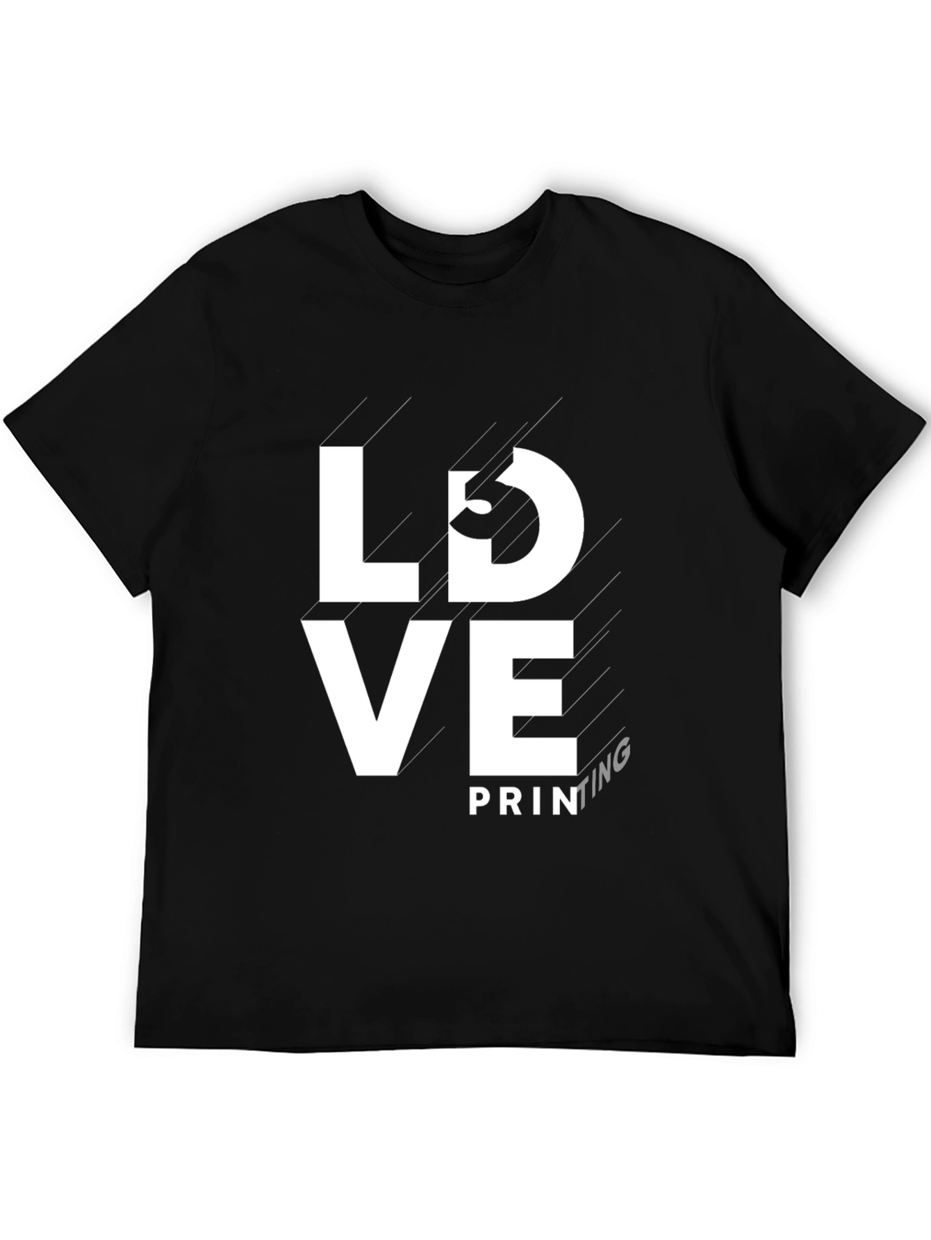 Black Love Printing Black Tee - Stylish Graphic T-Shirt view 5