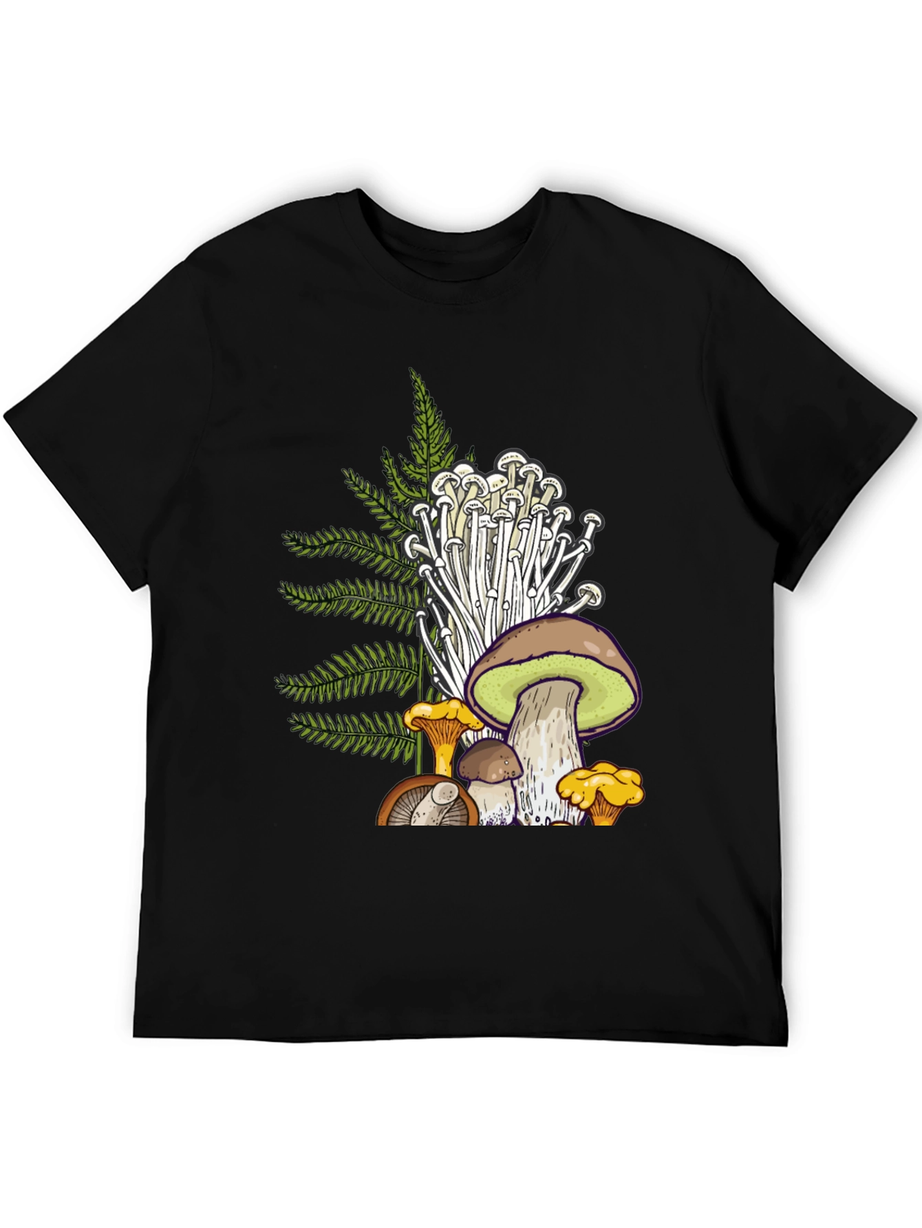 Black Mushroom Graphic T-Shirt - Nature Inspired Tee view 5