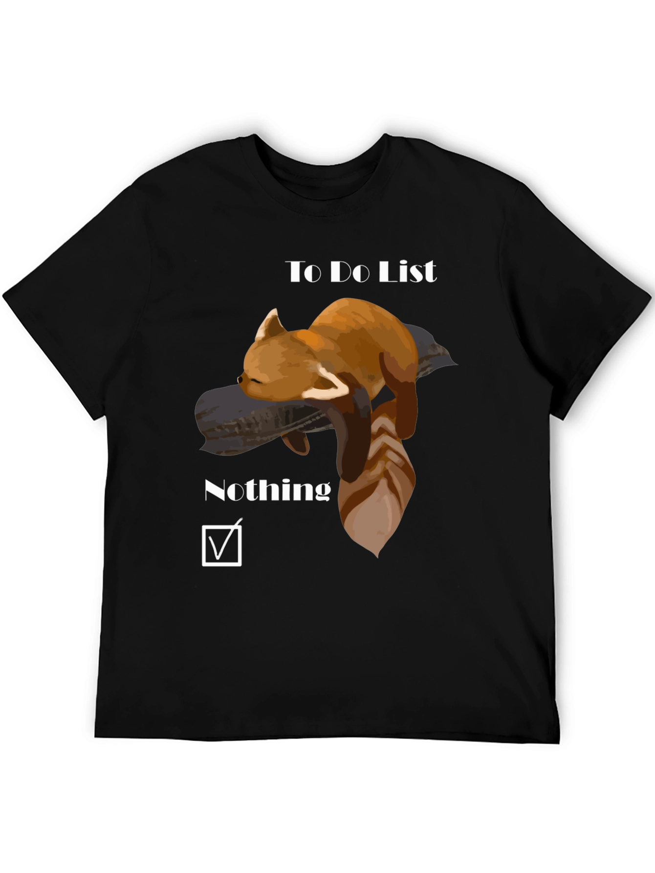 Black Red Panda To-Do List T-Shirt - Nothing Checked! view 5