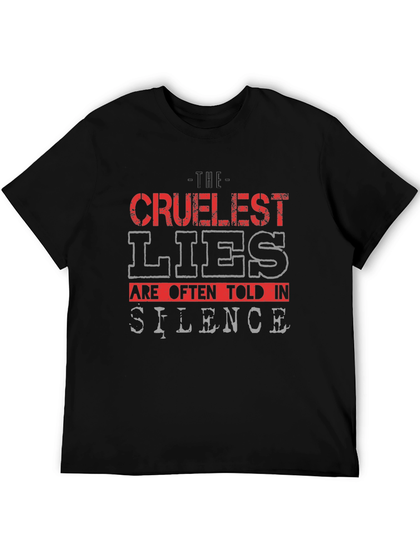 Black Cruelest Lies Graphic T-Shirt view 5
