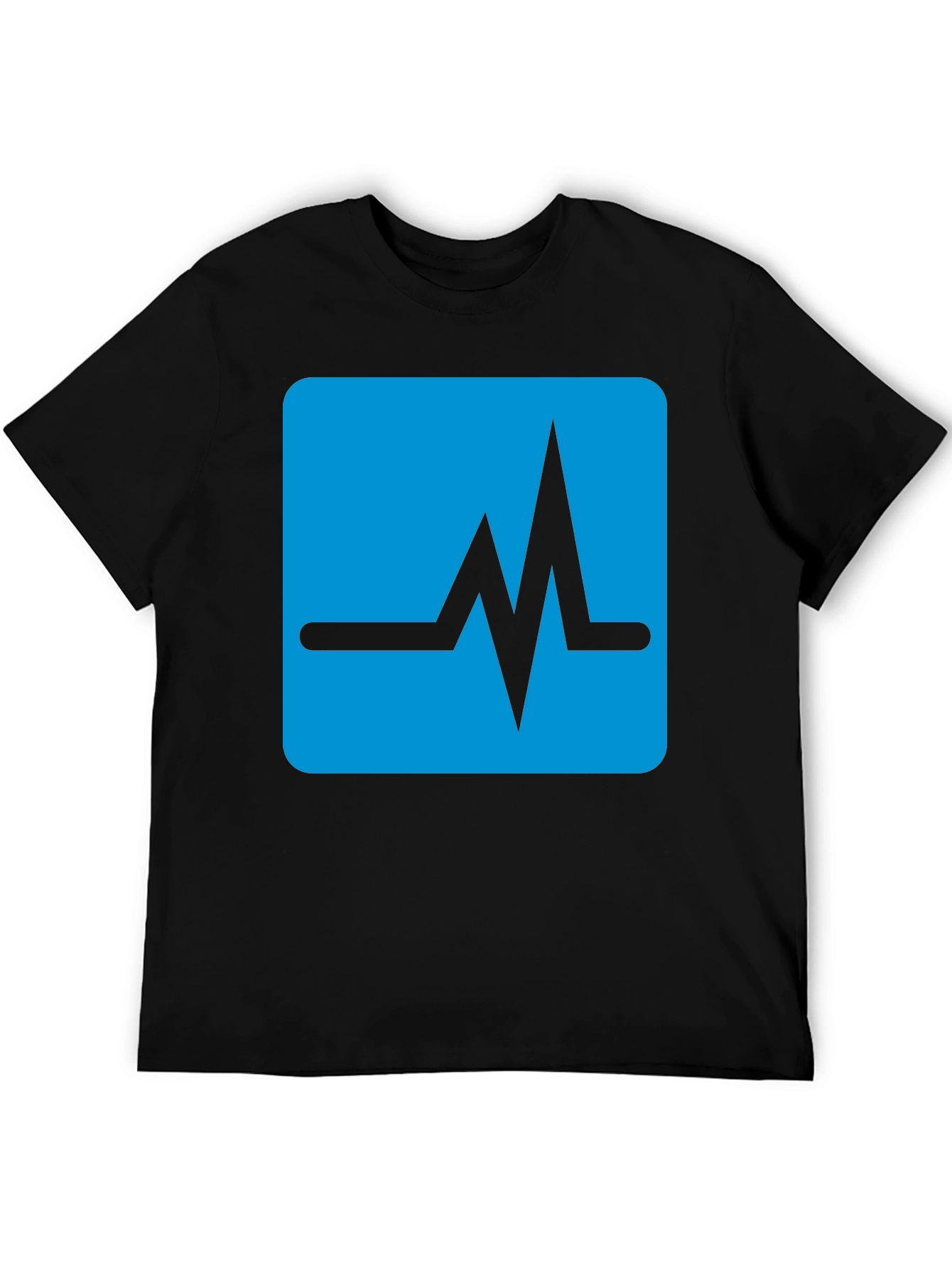 Black Heartbeat Graphic T-Shirt - Black Crew Neck Tee view 5