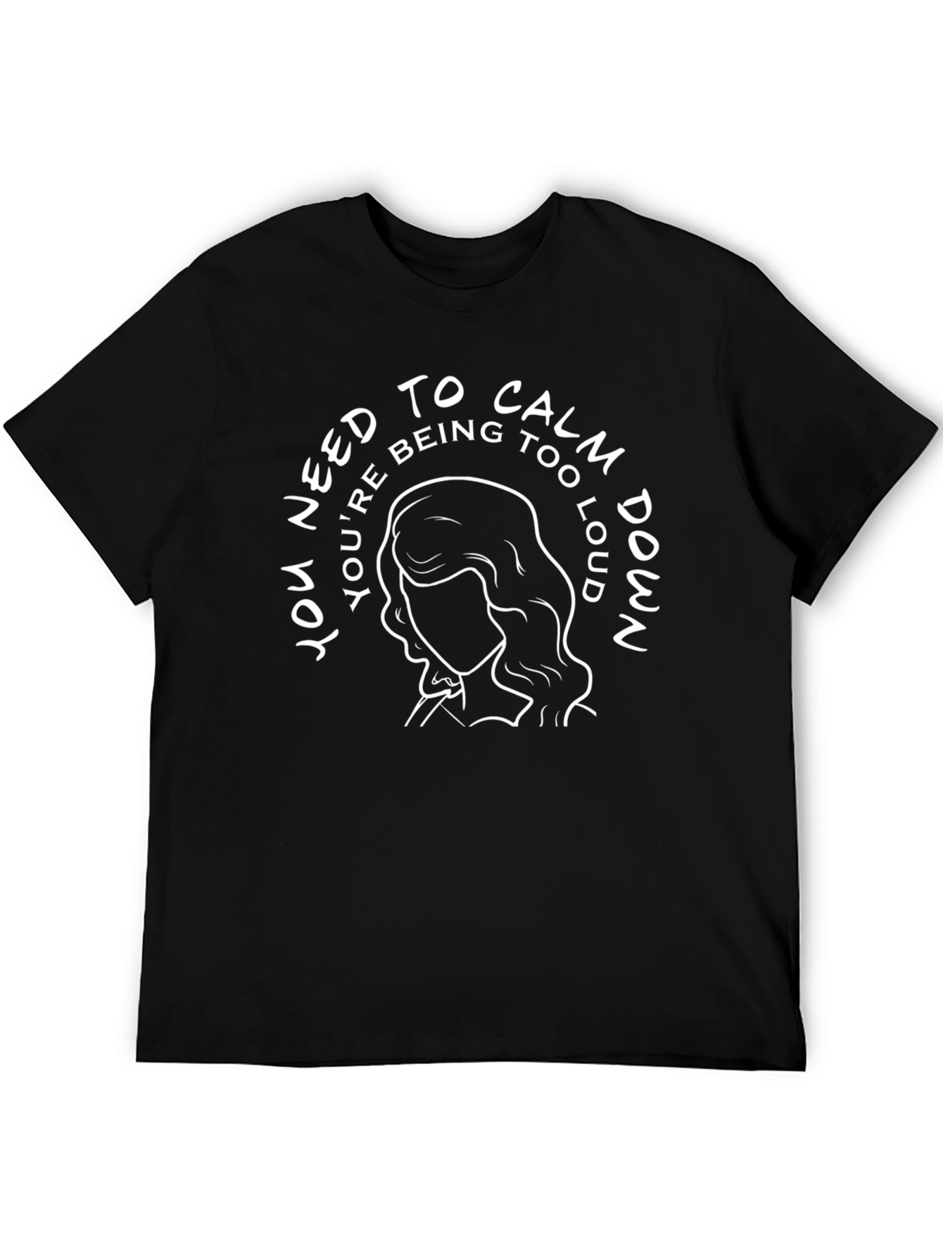 Black Calm Down Graphic Tee -  Black view 5