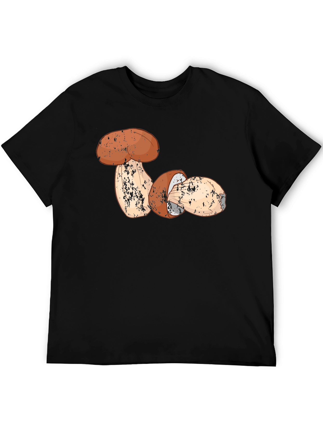 Black Mushroom Graphic T-Shirt - Nature Lover's Tee view 5