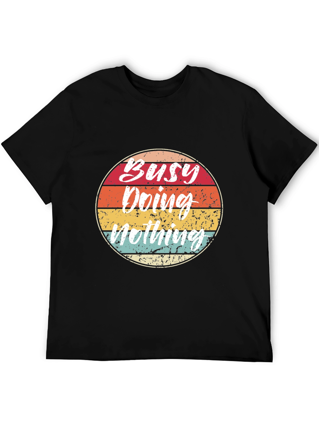 Black Busy Doing Nothing Retro Graphic Tee view 5