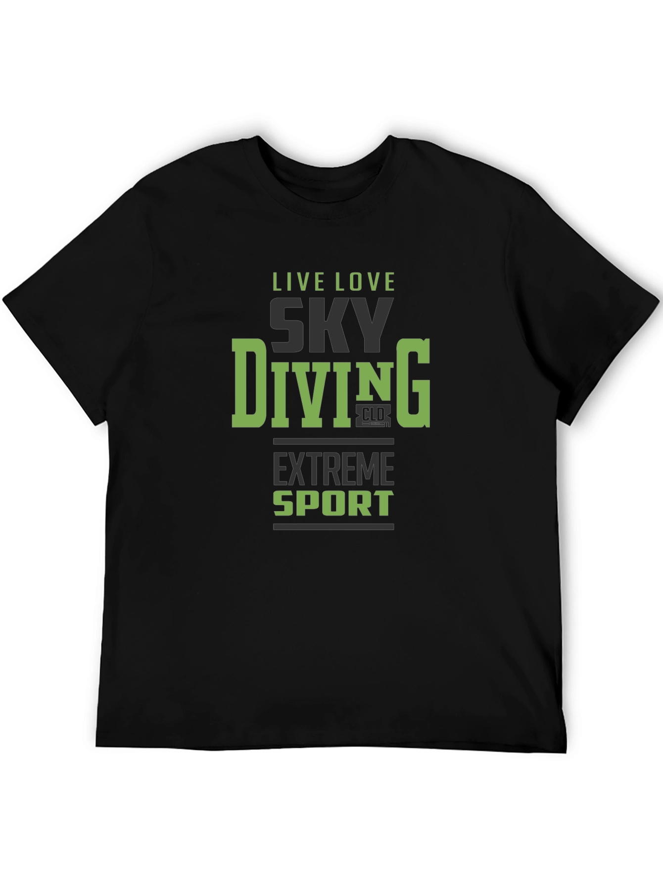 Black Sky Diving Extreme Sport Graphic Tee - Black view 5