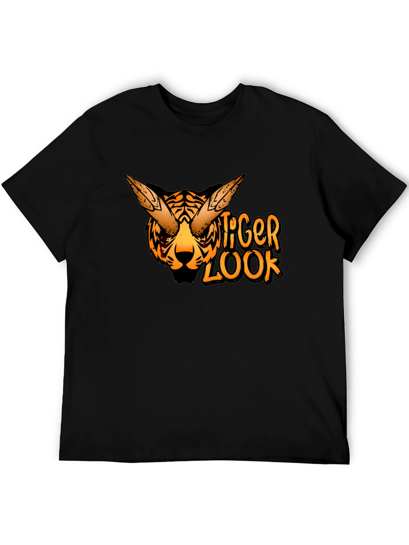Black Tiger Look Graphic Tee - Cool Animal Design view 5