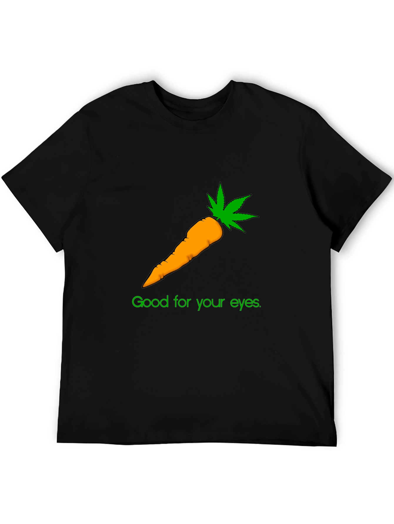 Black Funny Carrot Weed T-Shirt - Good for Your Eyes! view 5