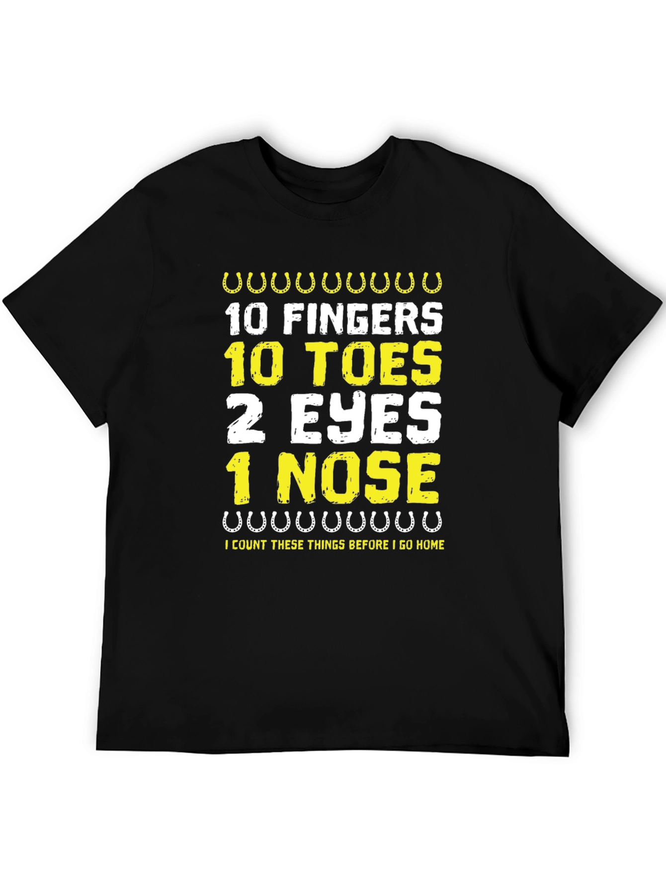 Black Funny 10 Fingers 10 Toes Graphic Tee view 5