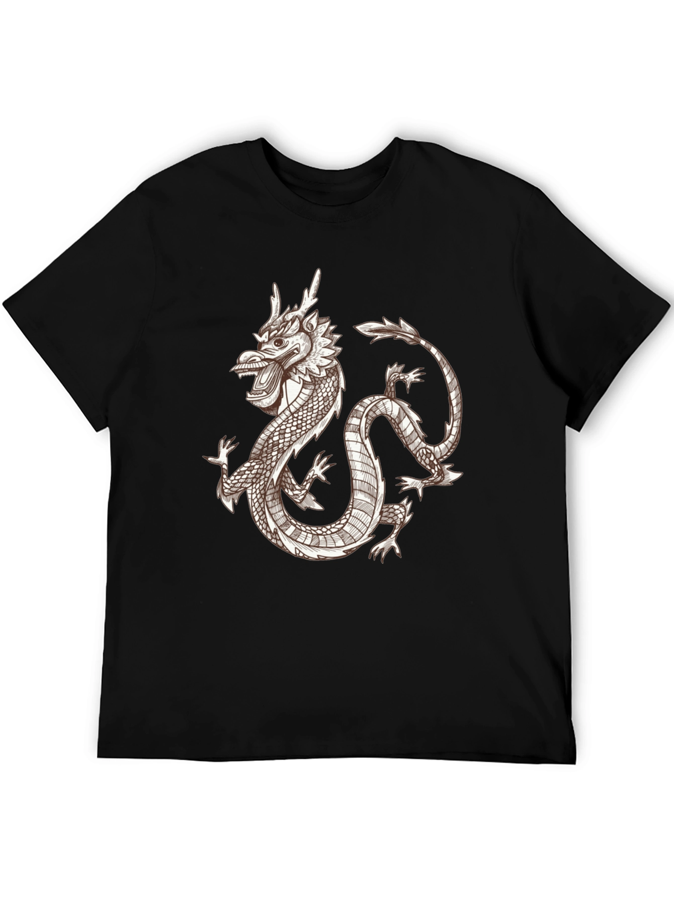 Black Dragon Graphic Tee - Black Crew Neck Short Sleeve Shirt view 5