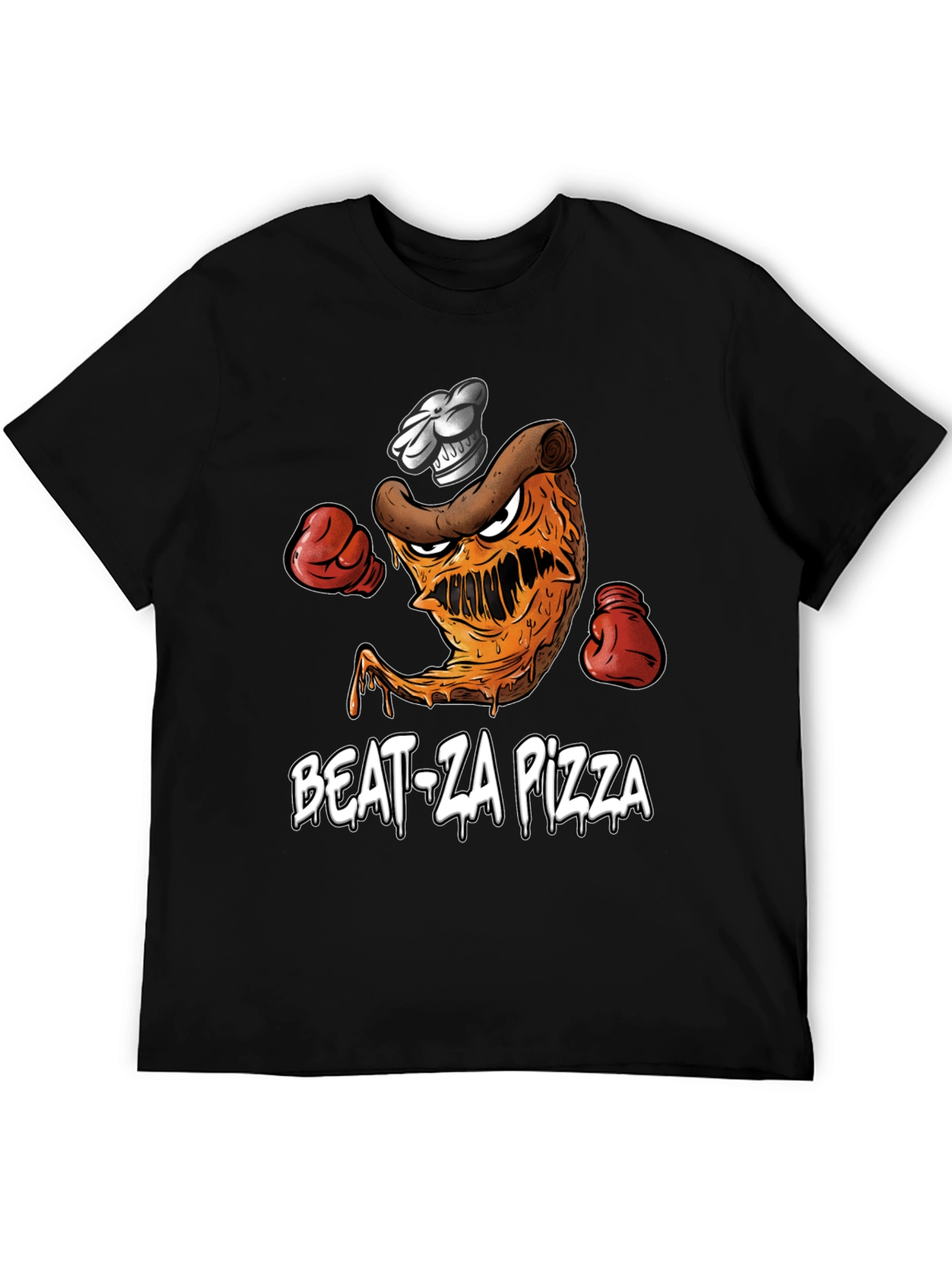 Black Beat-Za Pizza Graphic T-Shirt view 5