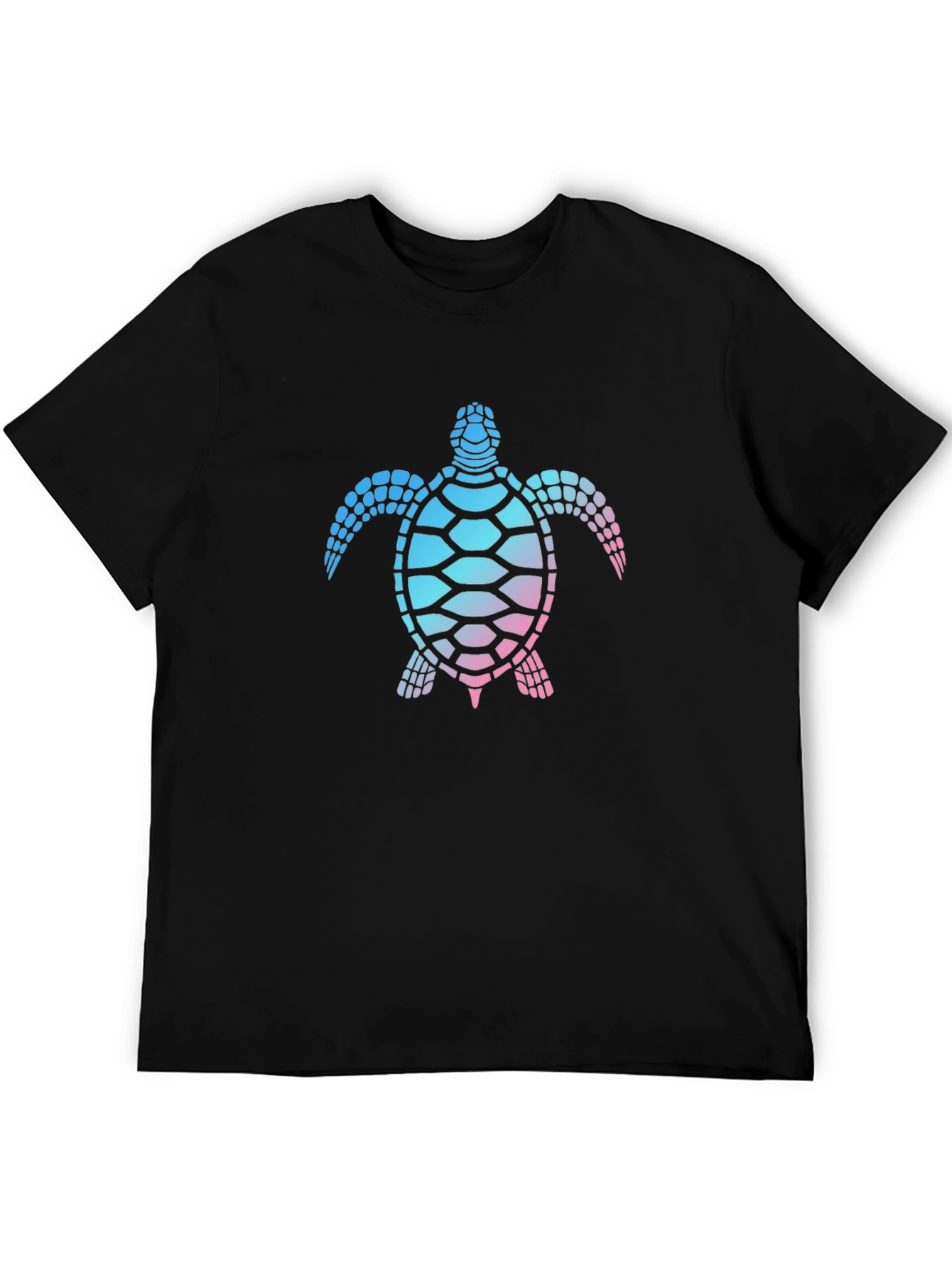Black Sea Turtle Graphic Tee - Black Cotton T-Shirt view 5