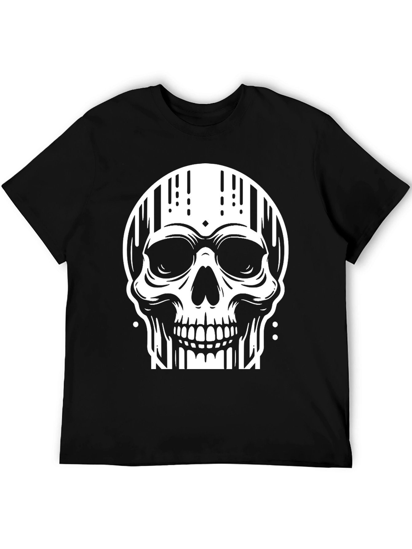 Black Edgy Skull Graphic Tee - Stylish Black Cotton T-Shirt view 5