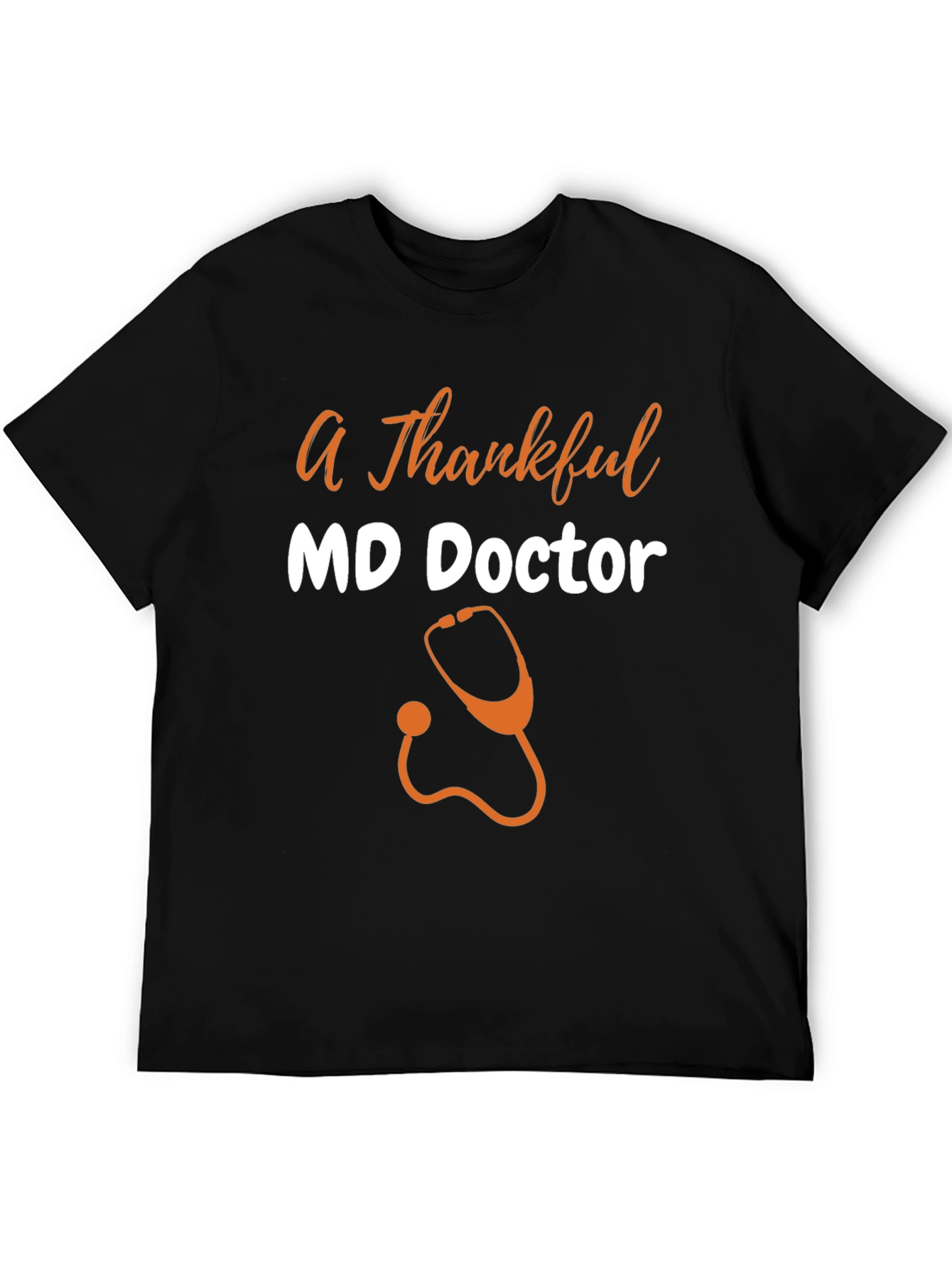 Black Thankful MD Doctor Graphic T-Shirt view 5