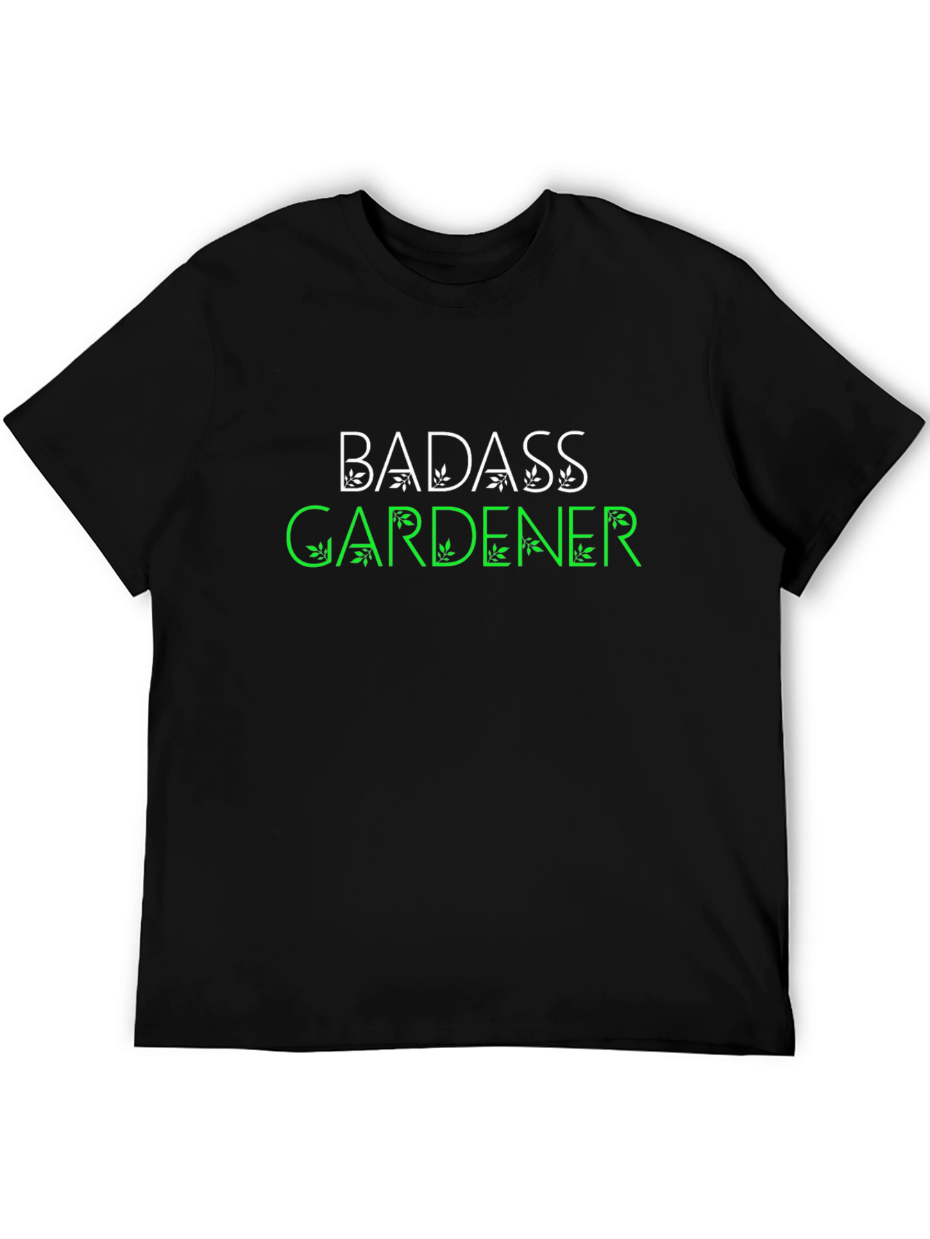 Black Badass Gardener T-Shirt - Black Cotton Tee view 5