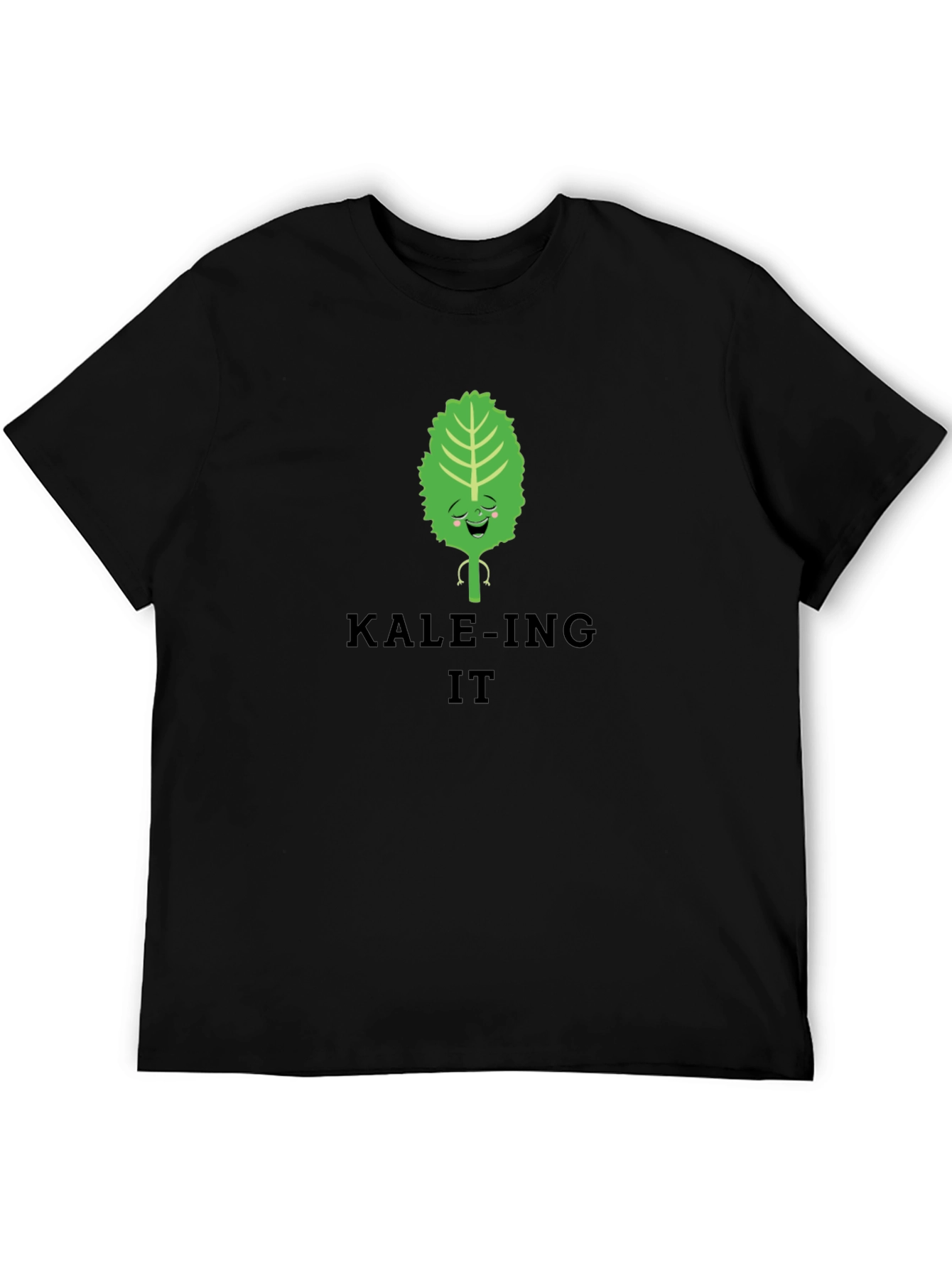 Black Kale-ing It T-Shirt - Funny Vegan Shirt view 5