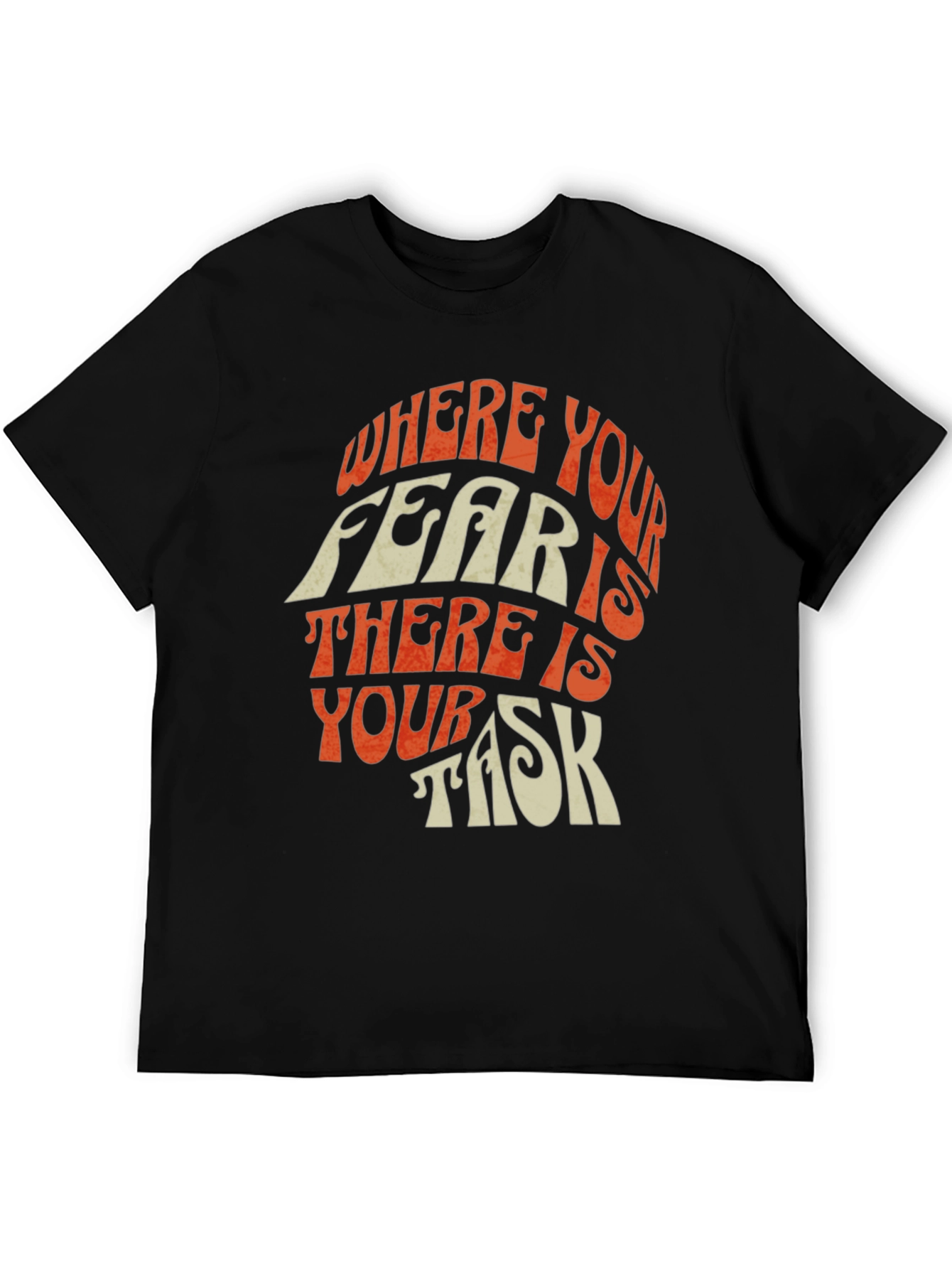 Black Motivational Graphic Tee: Where Your Fear Is view 5