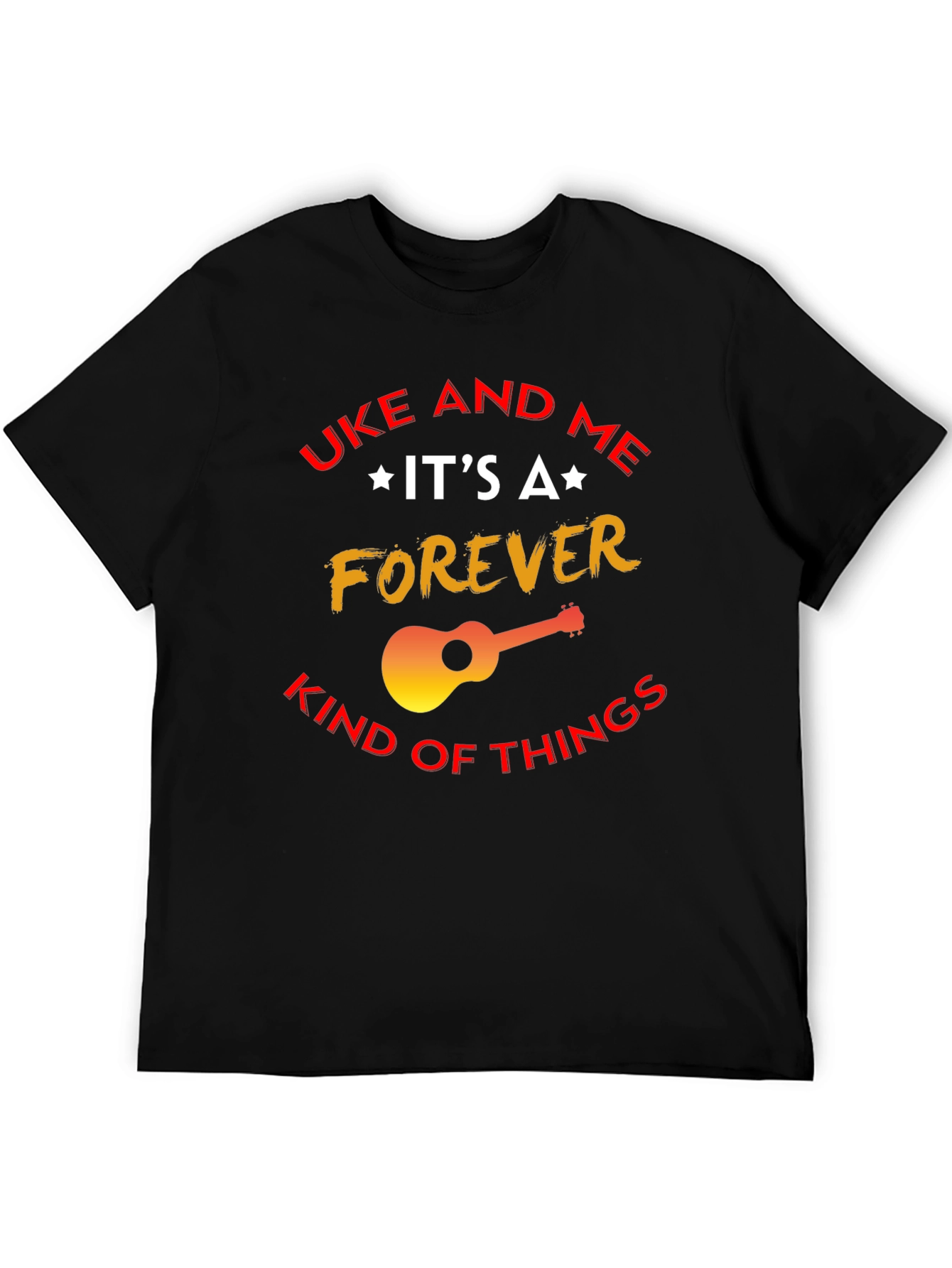 Black Uke and Me Forever T-Shirt - Music Lover Tee view 5