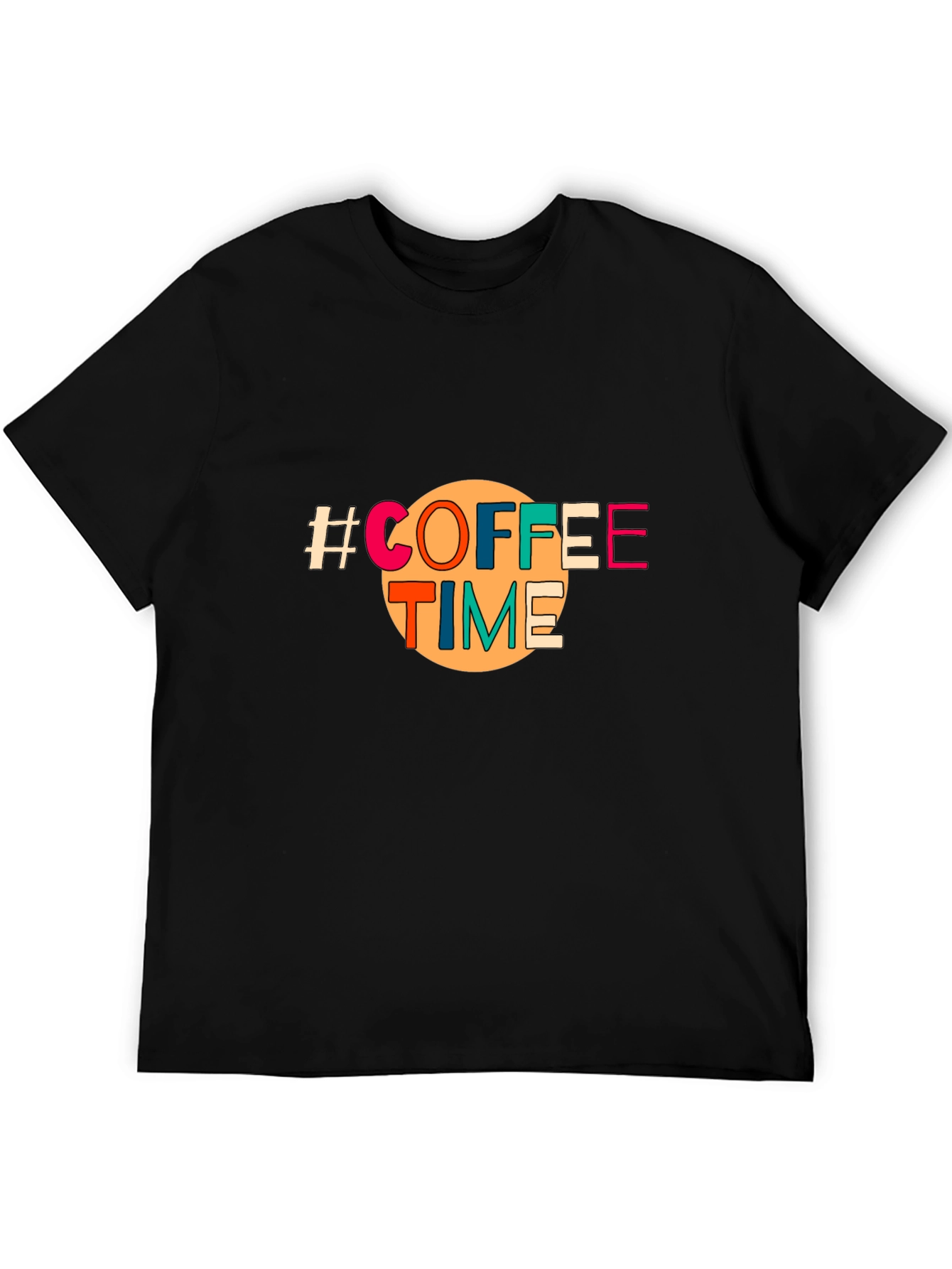 Black Coffee Time Graphic Tee - Unisex Black T-Shirt view 5