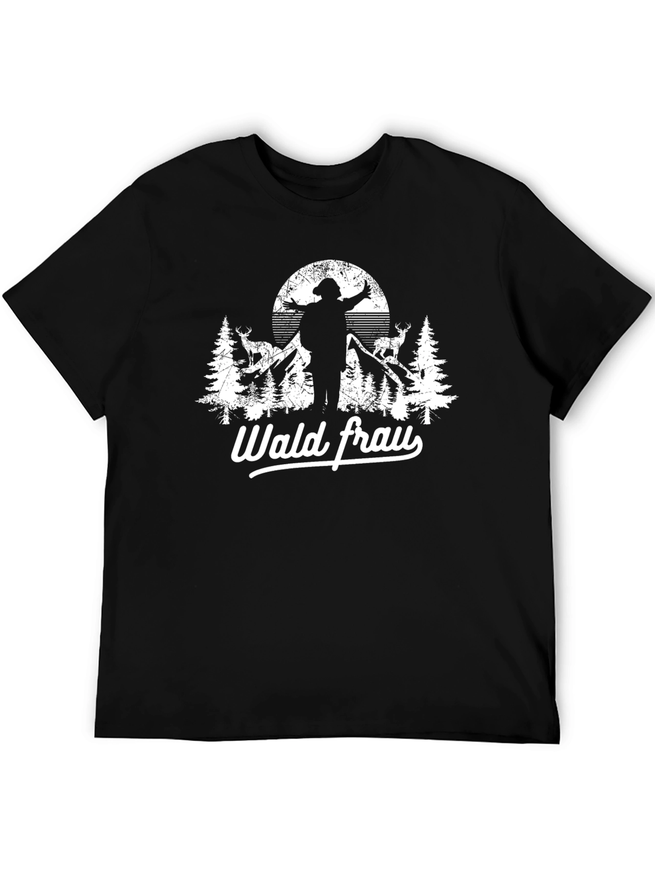 Black Wald Frau Graphic Tee - Nature Lover T-Shirt view 5