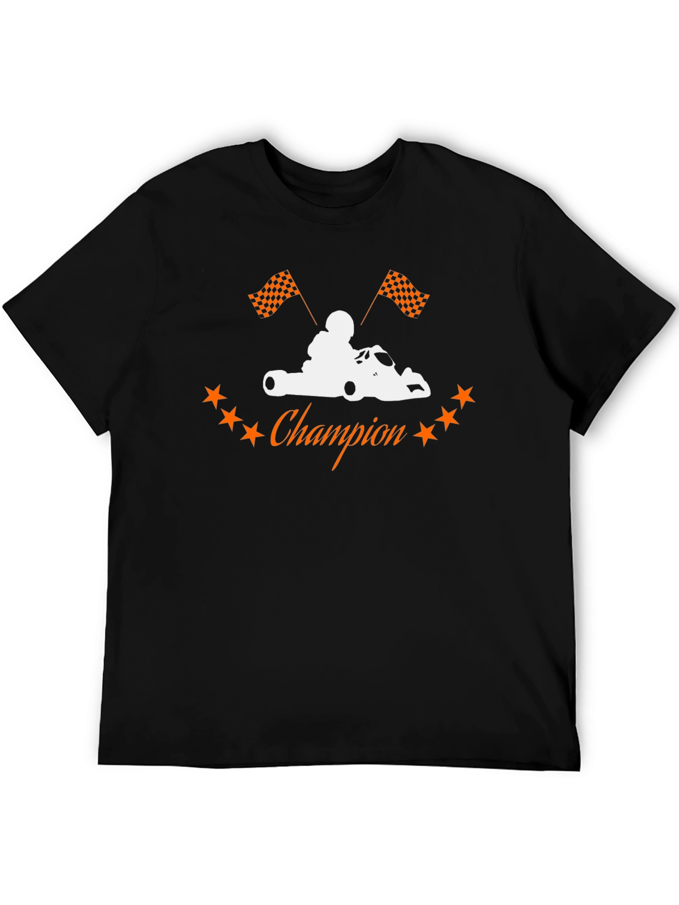Black Champion Kart Racing T-Shirt - Black Cotton Tee view 5