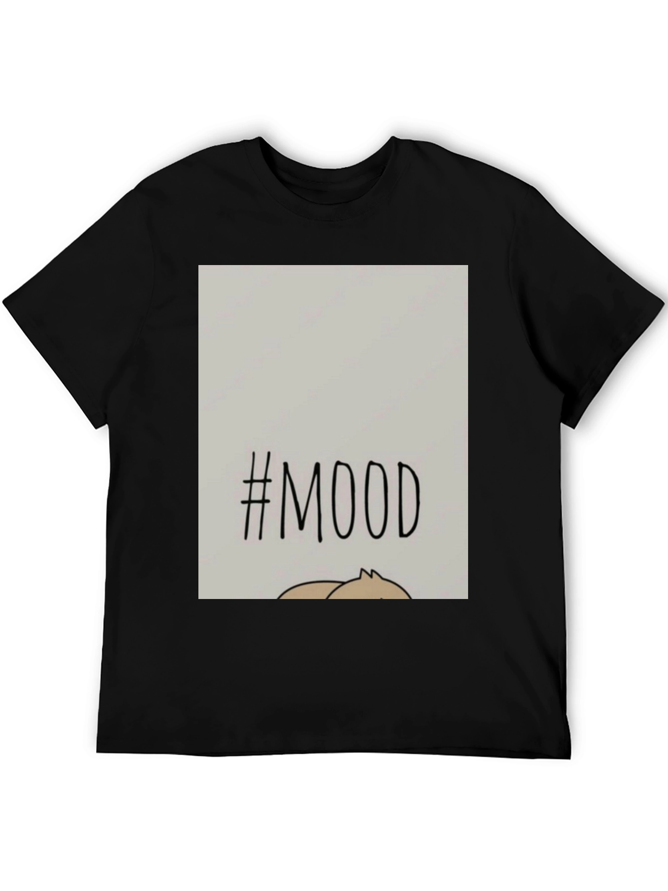 Black #MOOD Graphic Tee - Relaxed Fit, Black Cotton Blend view 5