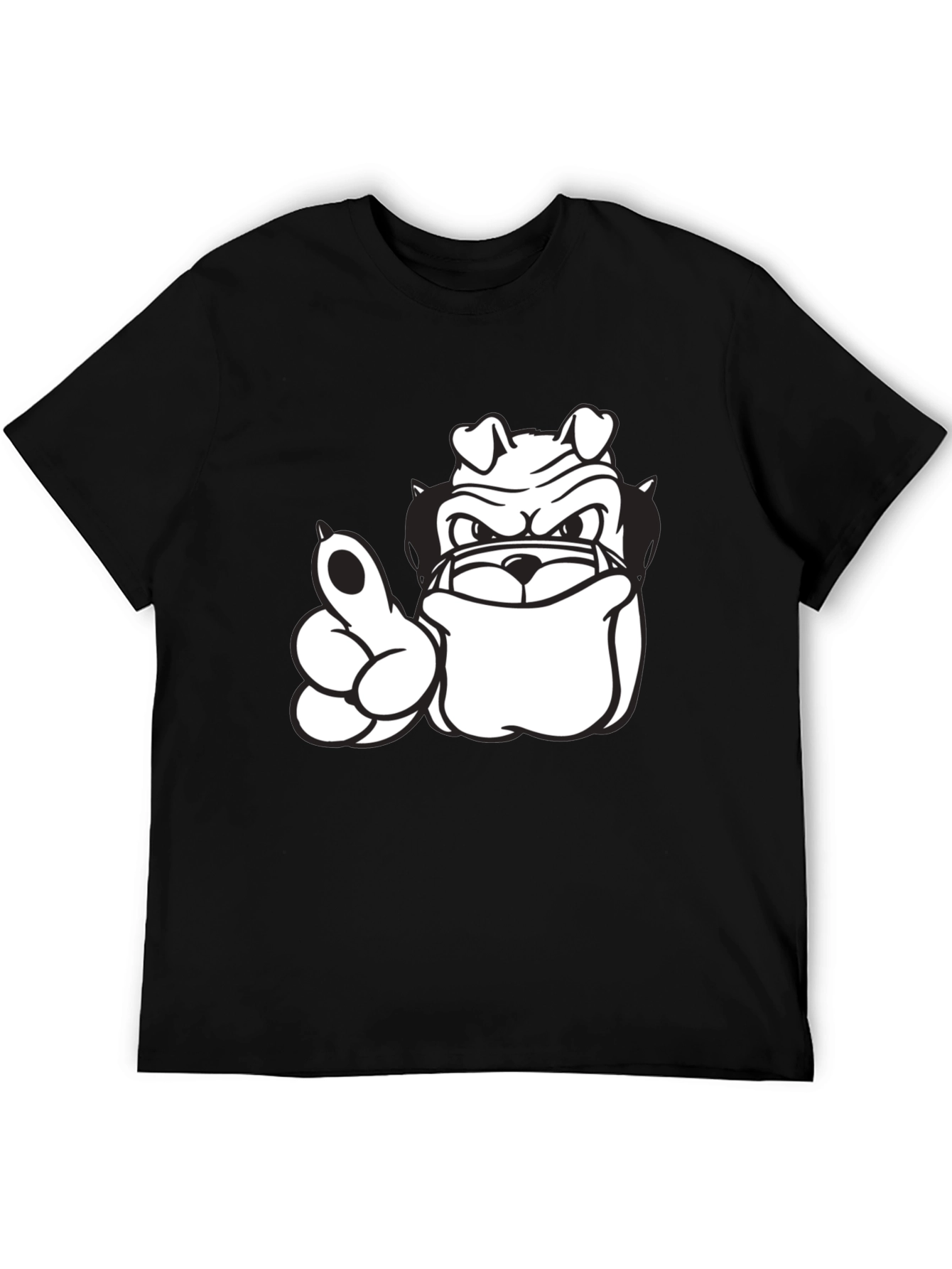 Black Bulldog Graphic Tee - Black Cotton T-Shirt view 5