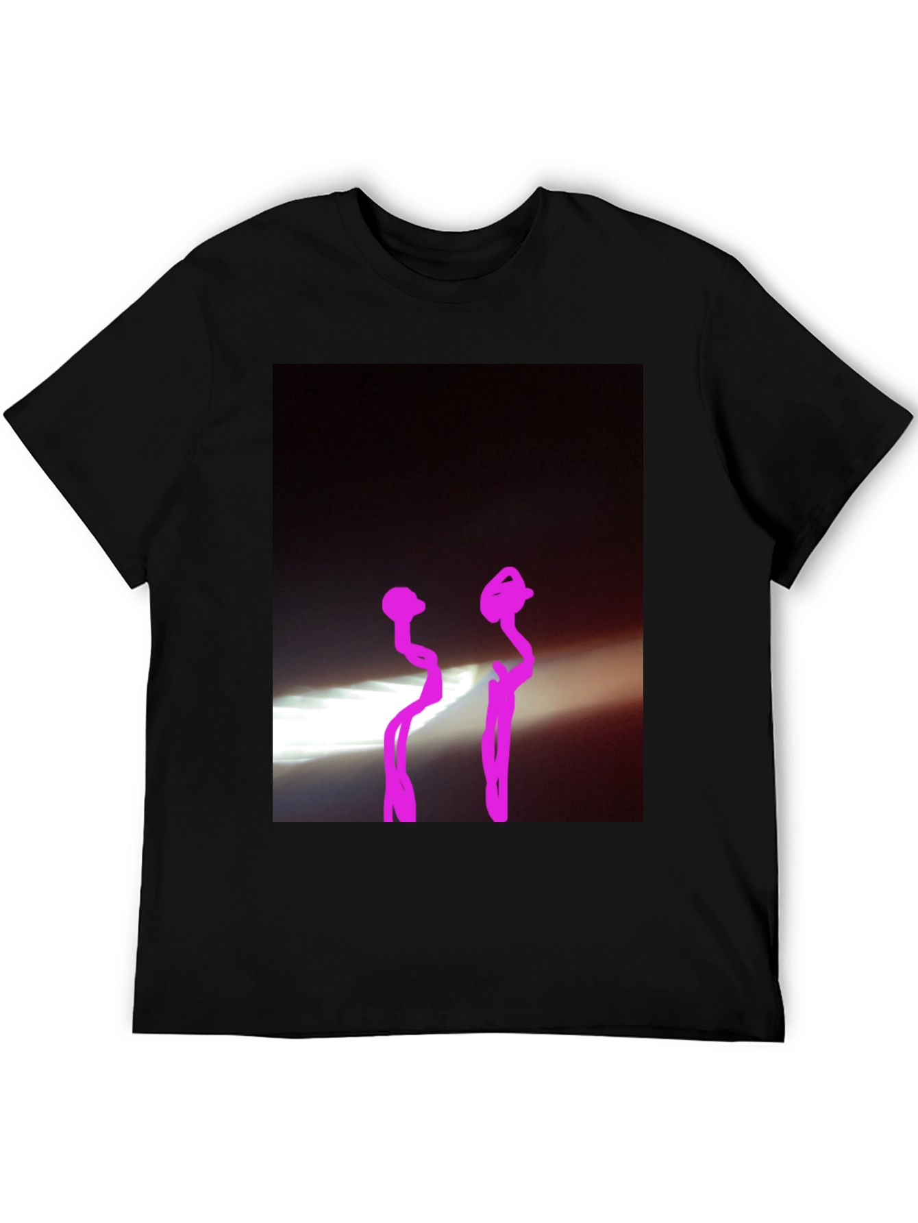 Black Black Graphic Tee with Abstract Design view 5