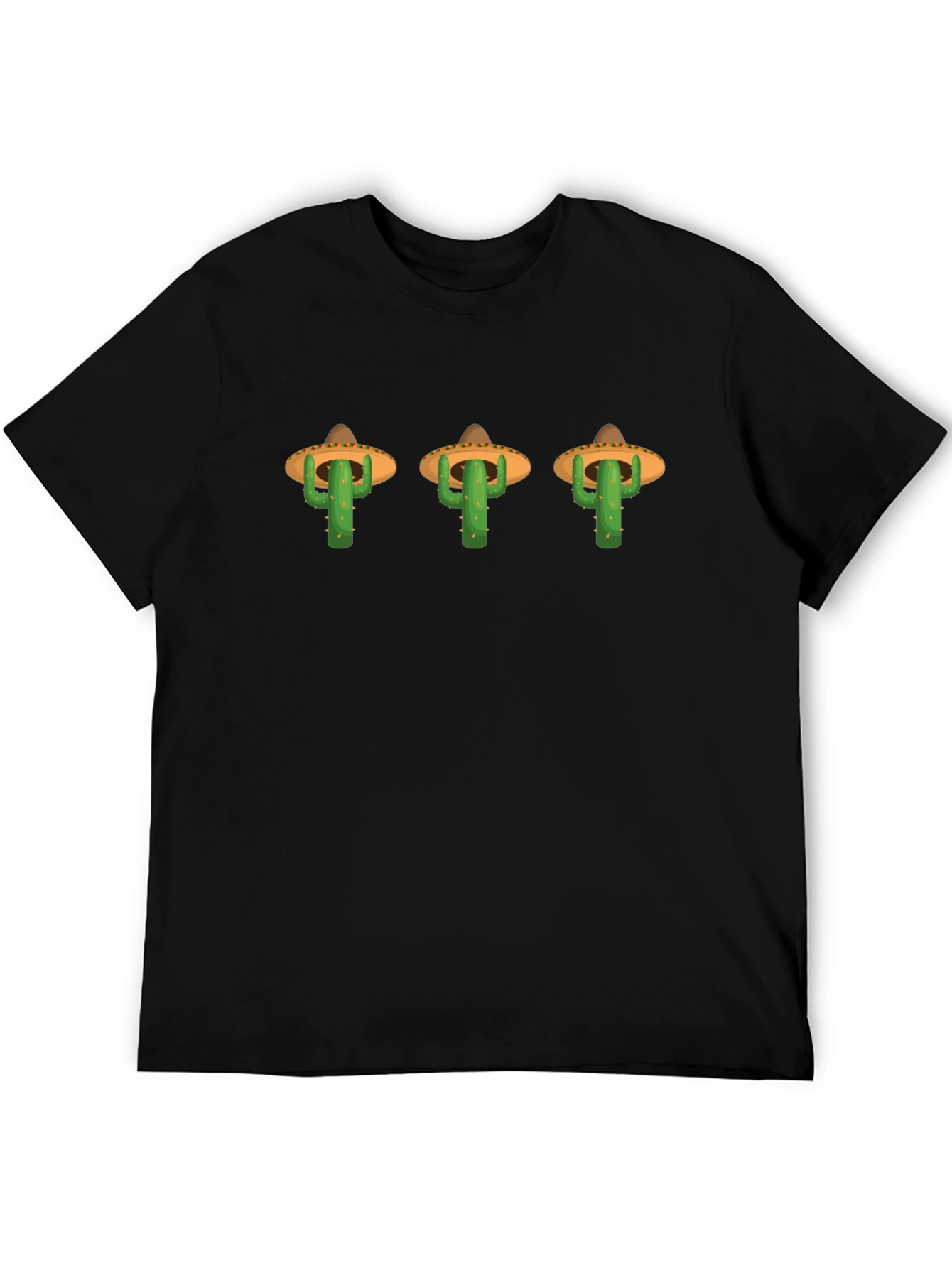 Black Cactus Sombrero T-Shirt - Quirky Graphic Tee view 5