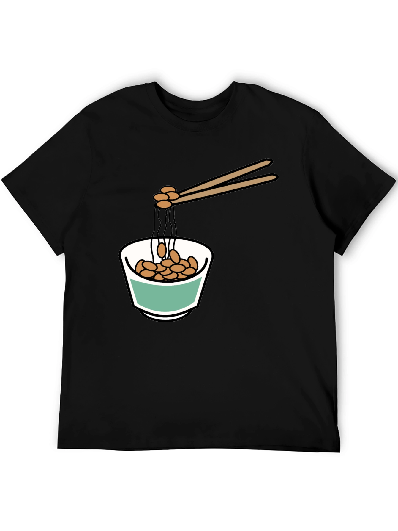 Black Natto Bowl Graphic Tee - Funny Foodie Shirt view 5