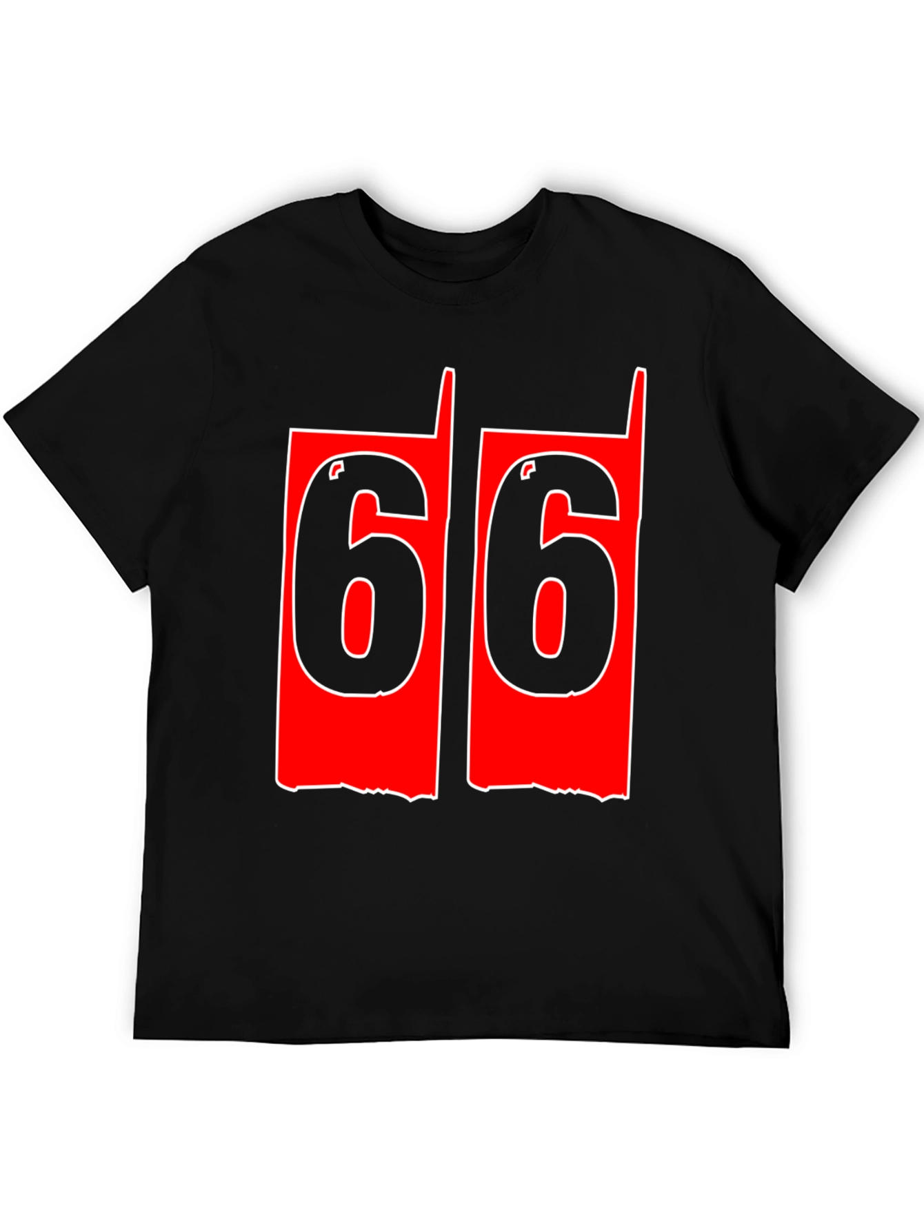 Black Men's 66 Graphic Tee - Bold Number Print view 5